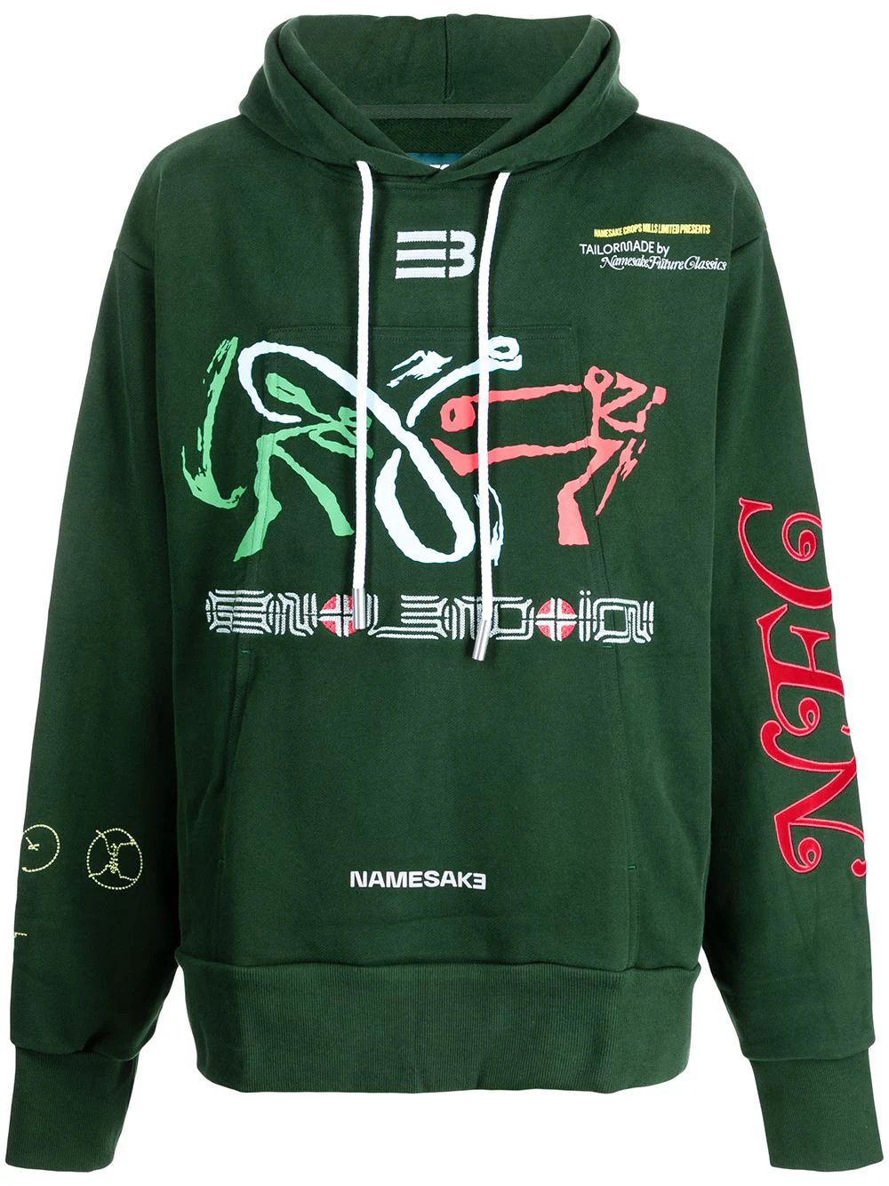 image of Namesake O1Mle0424 Oversized Sava Hoodie In Green, Men's (Size XS)