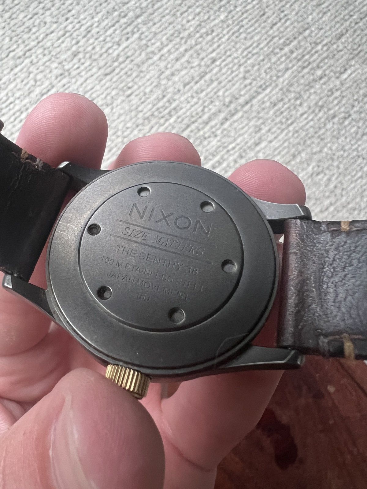 Nixon Nixon Sentry 38 Leather Stainless Steel Watch Size ONE SIZE - 4 Thumbnail