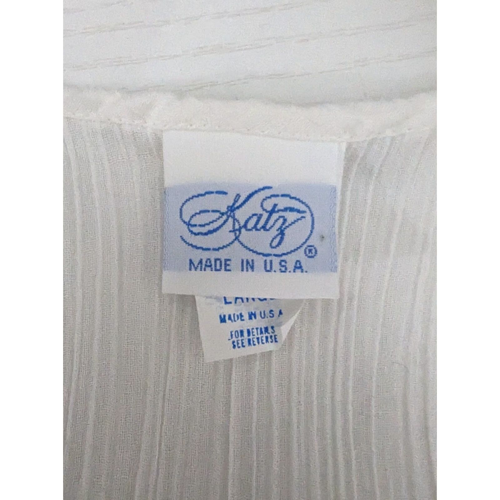 Pinko VINTAGE White cotton Lace Short Sleeve Long Night Gown Pink Ribbon Women's L D2S Size 36" / US 14 / IT 50 - 4 Thumbnail