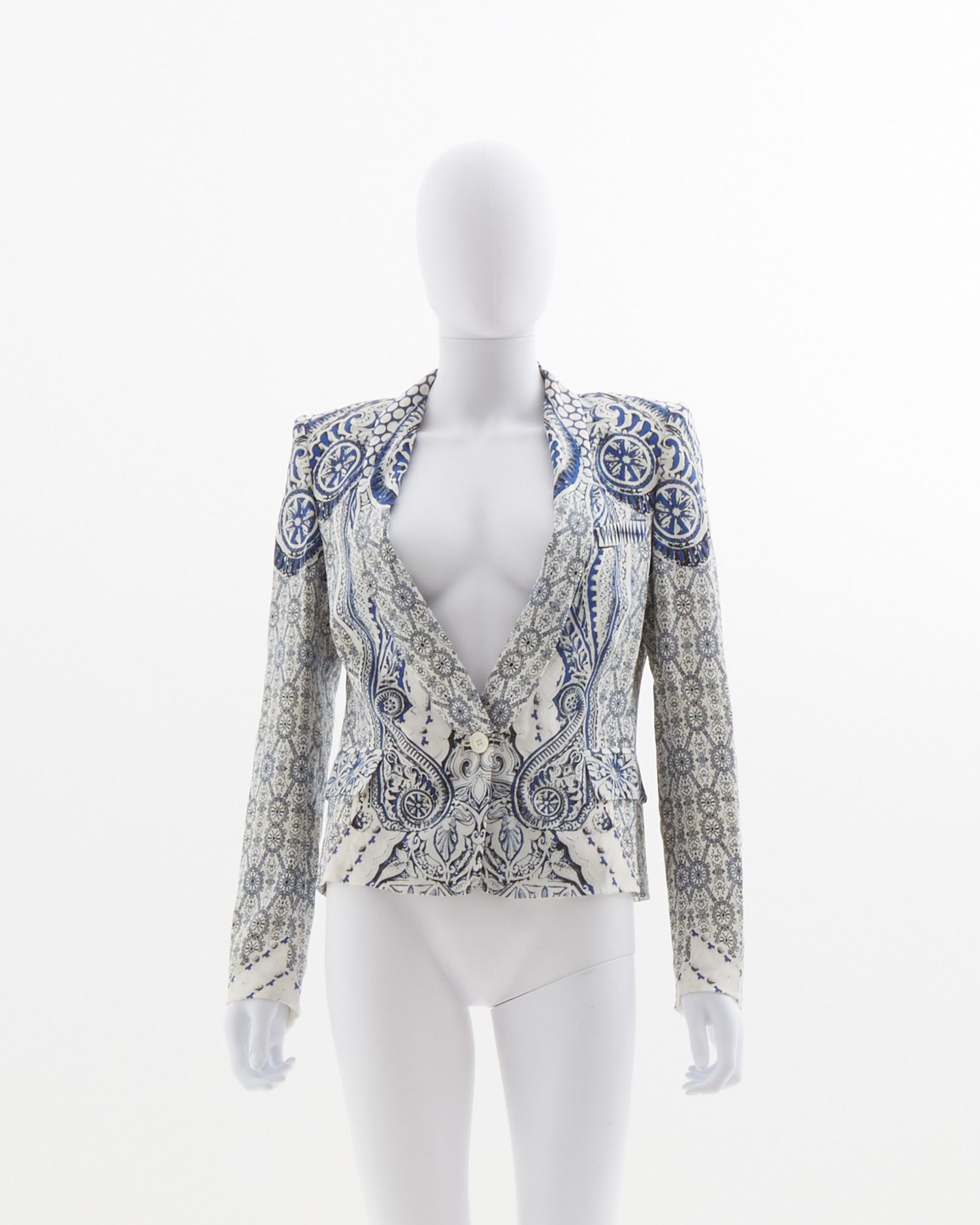 Roberto Cavalli Resort 2014 silk printed blazer Size S / US 4 / IT 40 - 1 Thumbnail