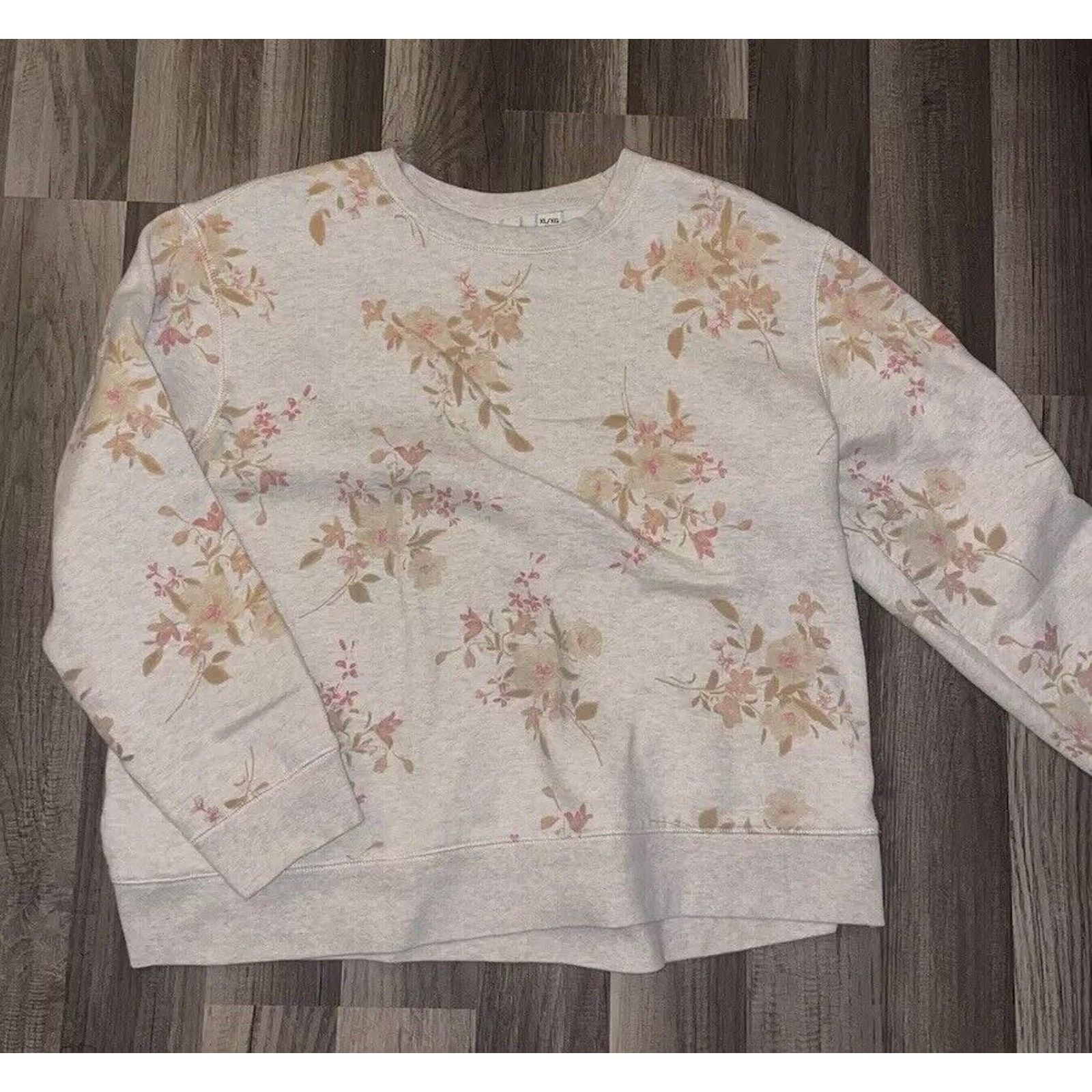Vintage Vintage Floral Crewneck Sweatshirt Beige XL Granny Core Size US XL / EU 56 / 4 - 1 Thumbnail