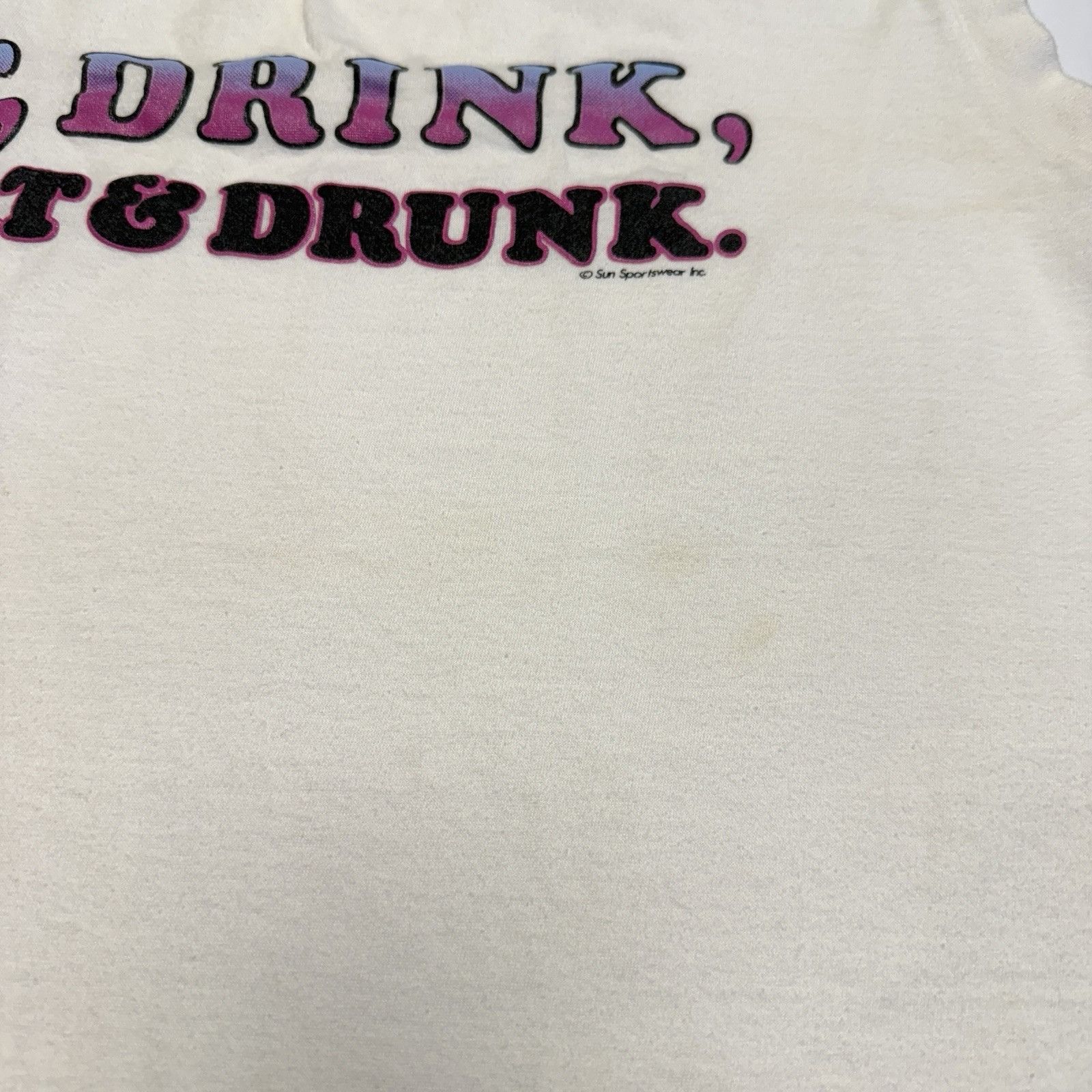 Vintage Vintage 90s Funny Party T Shirt XL 21x25 Eat Drink Get Far & Size US XL / EU 56 / 4 - 7 Thumbnail