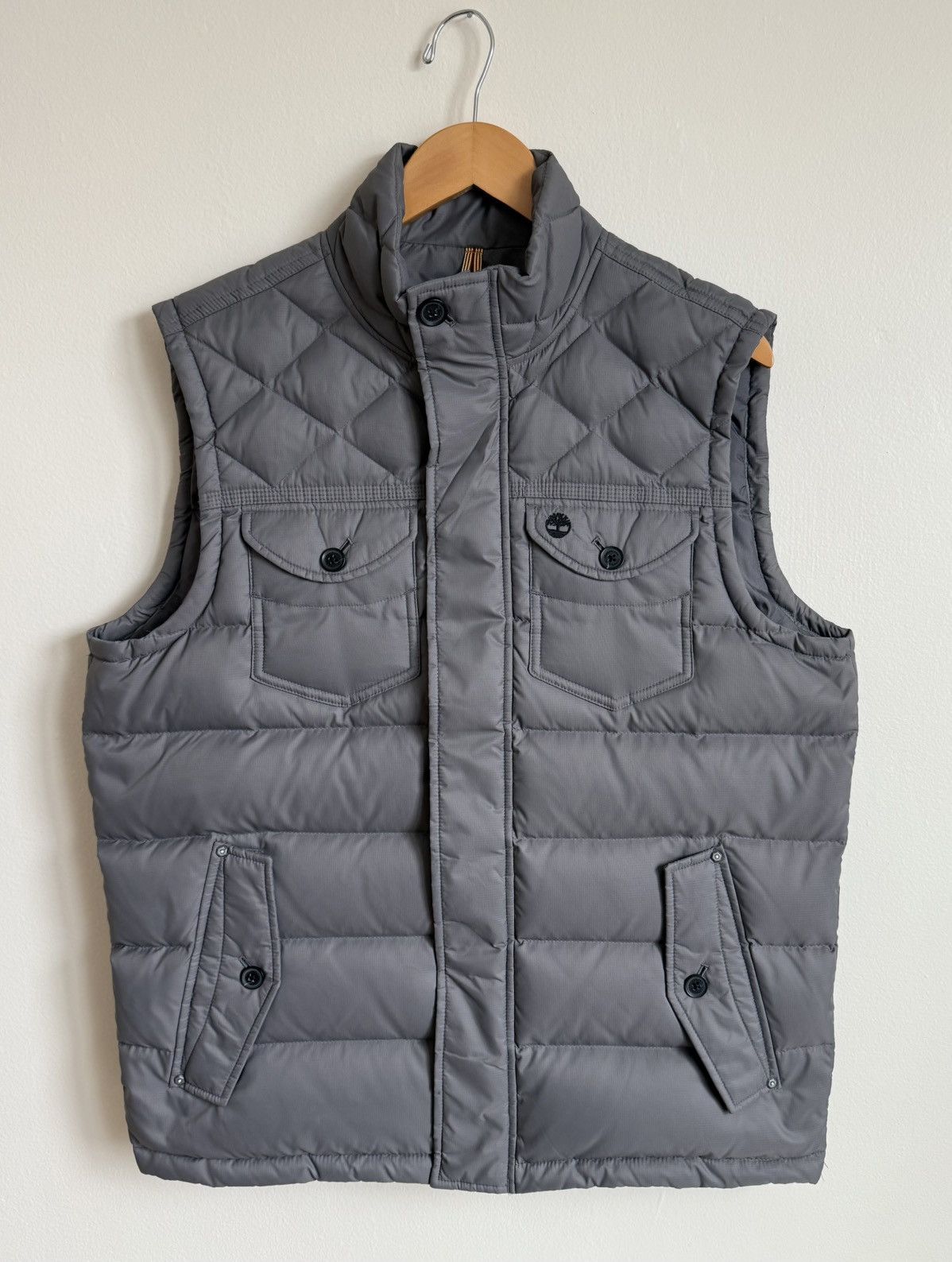 Timberland × Vintage Timberland Puffer Vest Men’s L Gray Quilted Down Feather Size US L / EU 52-54 / 3 - 1 Thumbnail