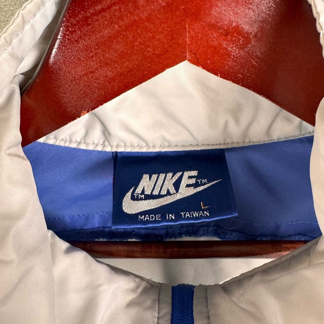 Nike × Vintage VTG 80s Nike Windbreaker Jacket Sz L Gray Blue 1/4 Zip Size US L / EU 52-54 / 3 - 4 Thumbnail