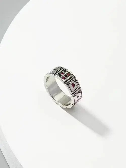 Jewelry Retro Punk Gothic Silver Ring Size ONE SIZE - 1 Thumbnail