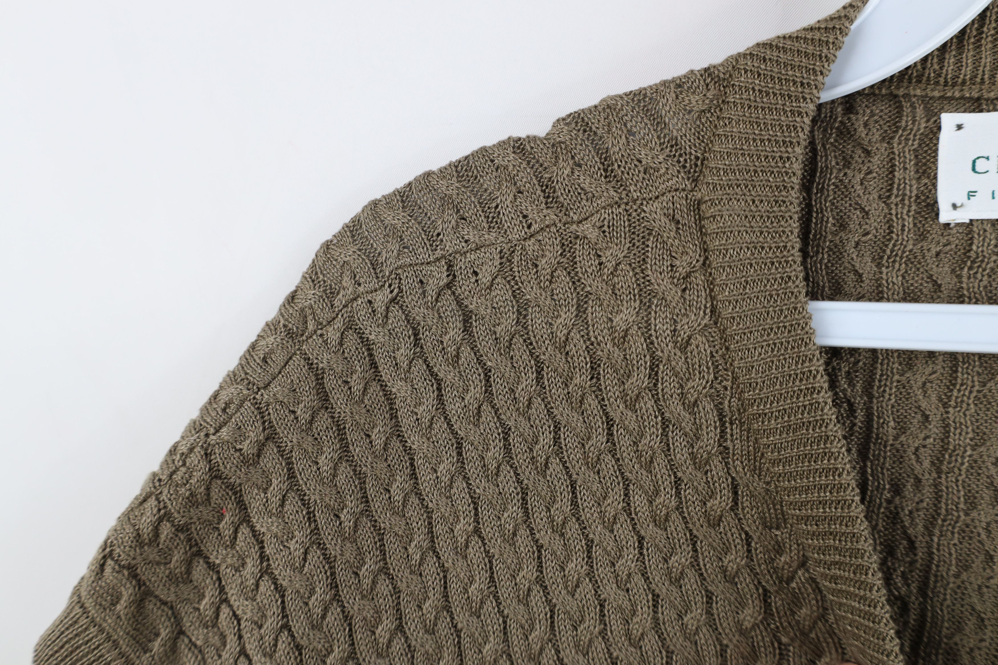 Vintage Vintage 90s Streetwear Cable Knit Sweater Vest Brown USA Size US XXL / EU 58 / 5 - 6 Thumbnail