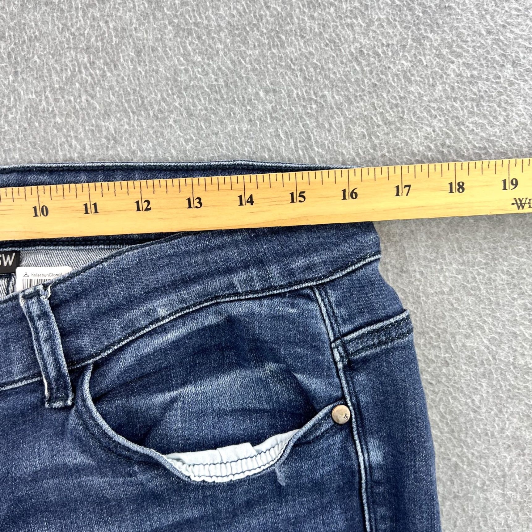 Vintage Judy Blue Jeans Womens 16W Blue Skinny Distressed Dark Wash Stretch Size 38" / US 16 / IT 52 - 2 Thumbnail