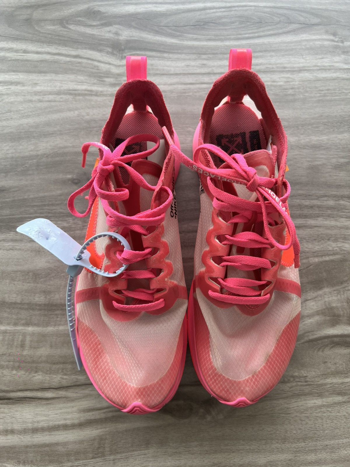 Nike × Off-White Sz 7 Men/ 8.5 Womens- Off-White x Nike Zoom Fly Tulip Pink Size US 8.5 / IT 38.5 - 5 Thumbnail