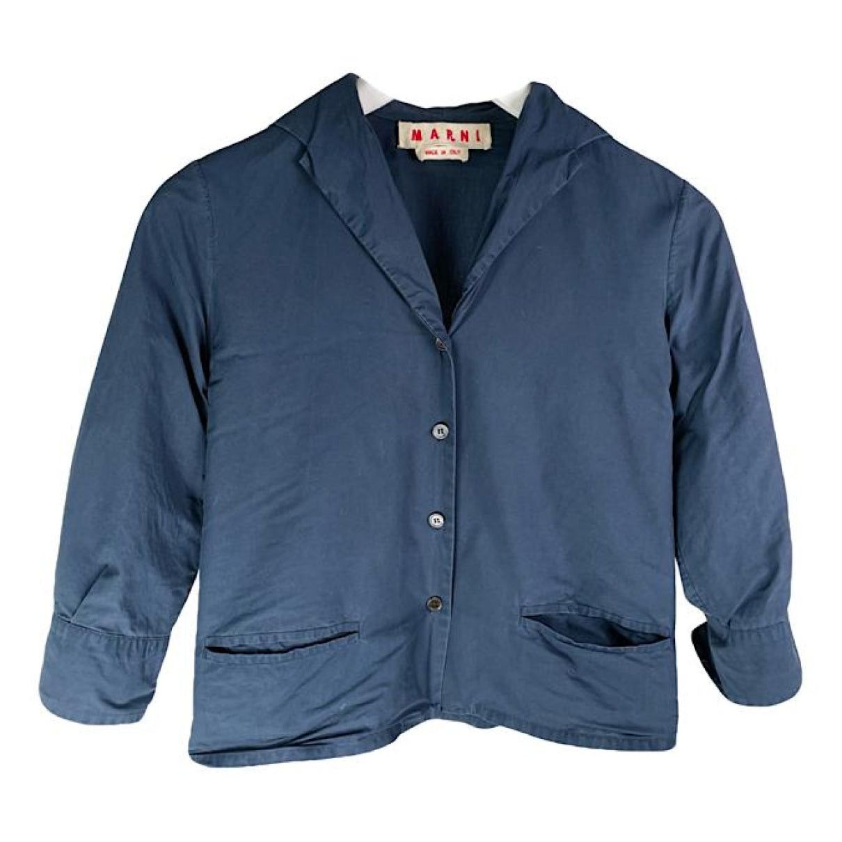 Marni Navy Cotton Jacket Size S / US 4 / IT 40 - 1 Thumbnail