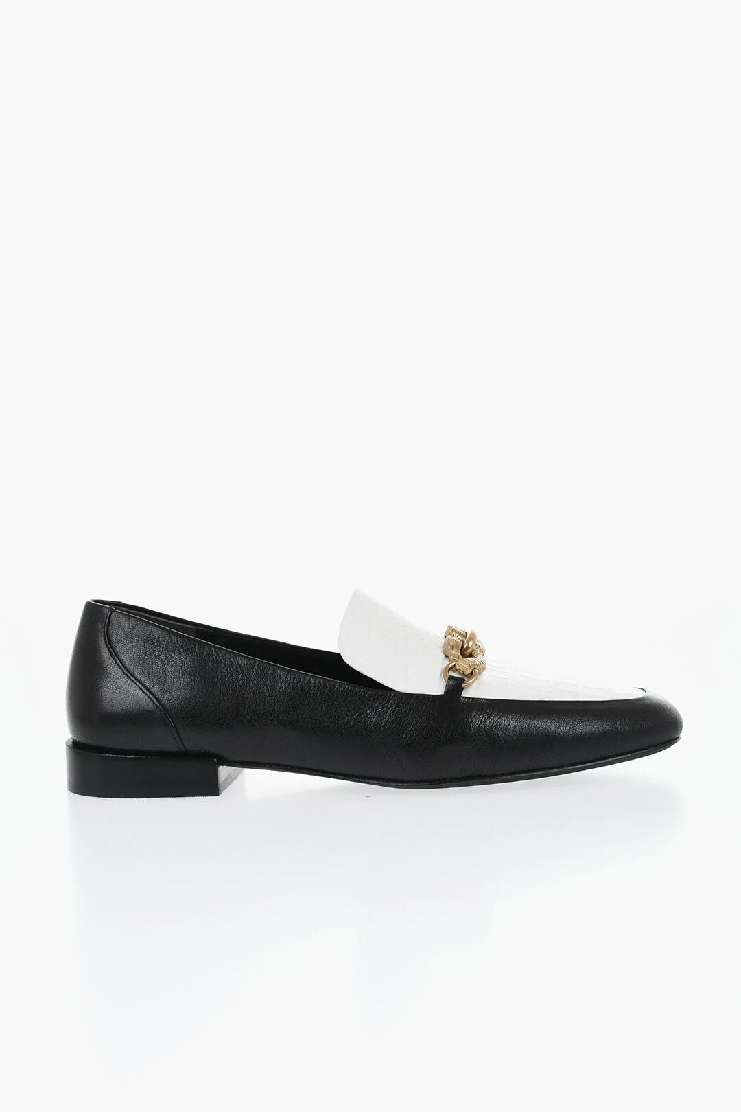 Tory Burch og1mm0426 Crocodile-Effect Embossed Leather Loafers in Black Size US 10 / IT 40 - 1 Thumbnail