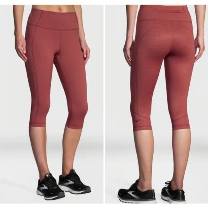 Brooks Brooks Method Womens Medium Terracotta 1/2 Crop Leggings 4 P Size 27" / US 4 / IT 40 - 2 Thumbnail