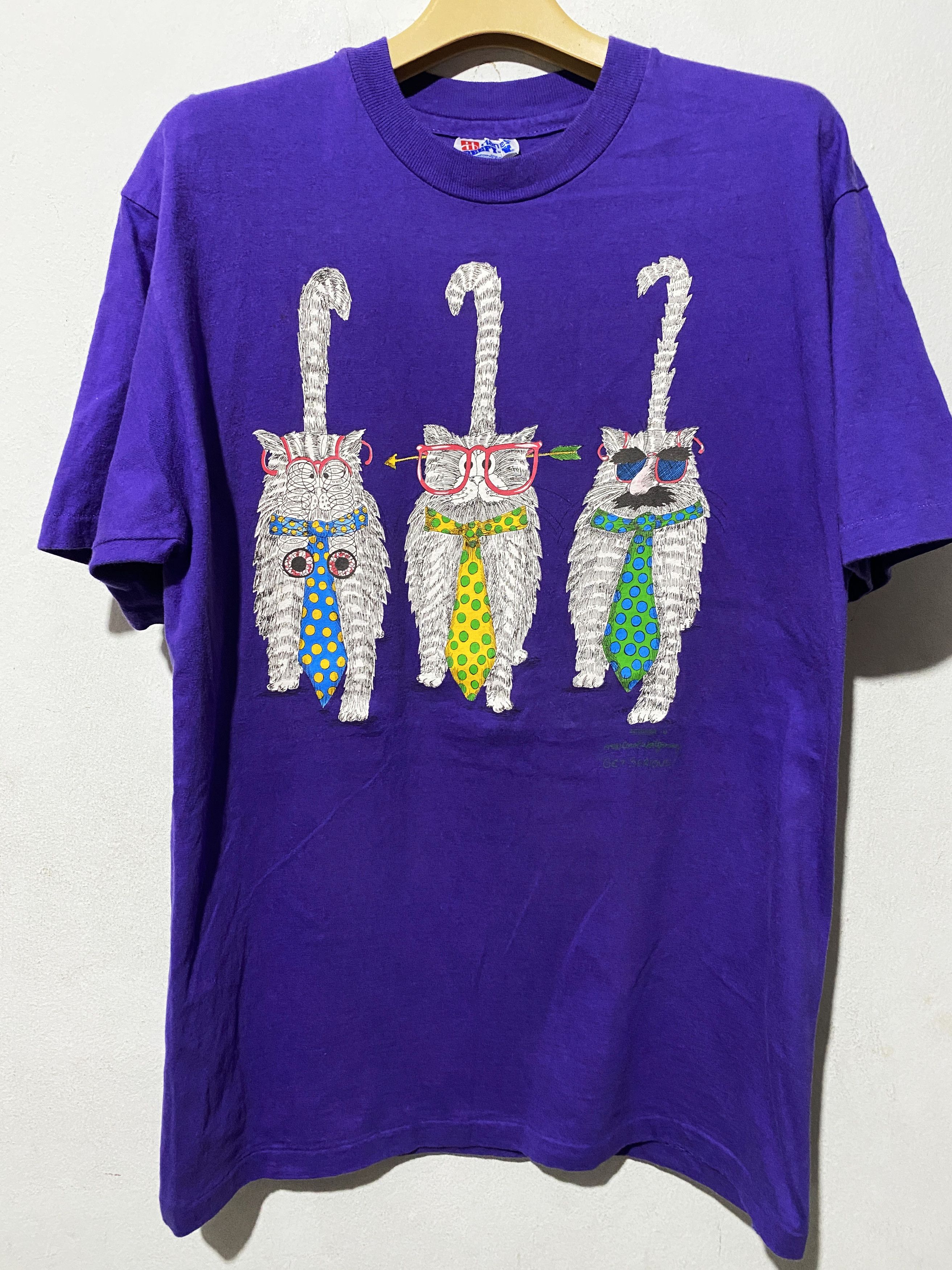 Vintage Vintage 90s Cat Shirt Size US M / EU 48-50 / 2 - 1 Thumbnail