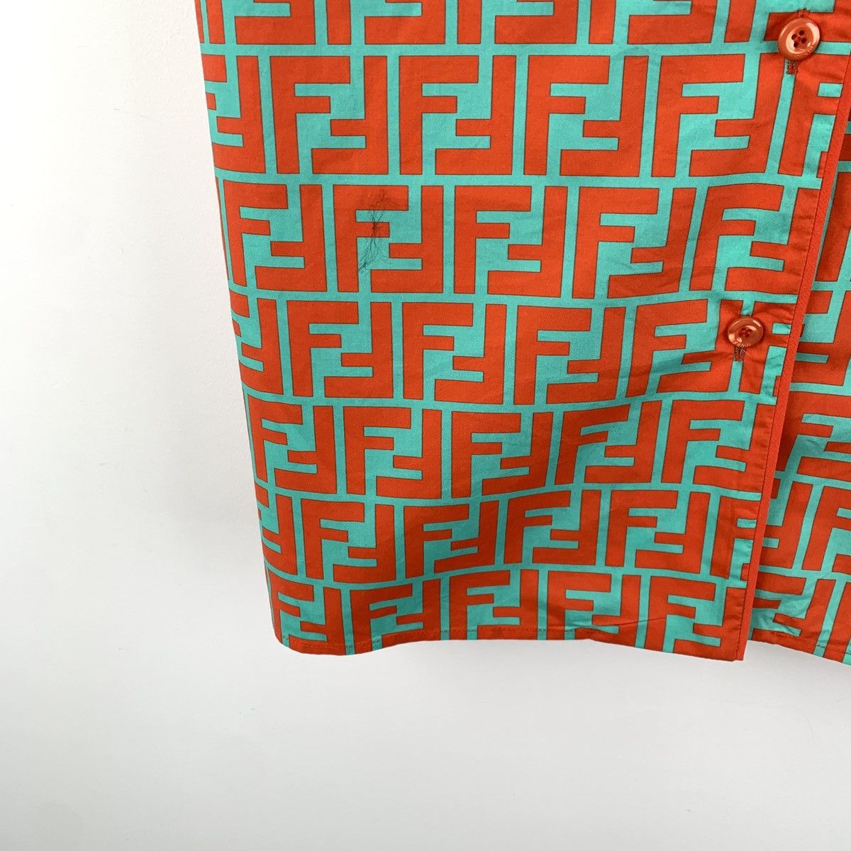 Fendi Fendi All Over Logo Printed Short Sleeve Shirt K26WX Size M / US 6-8 / IT 42-44 - 4 Thumbnail
