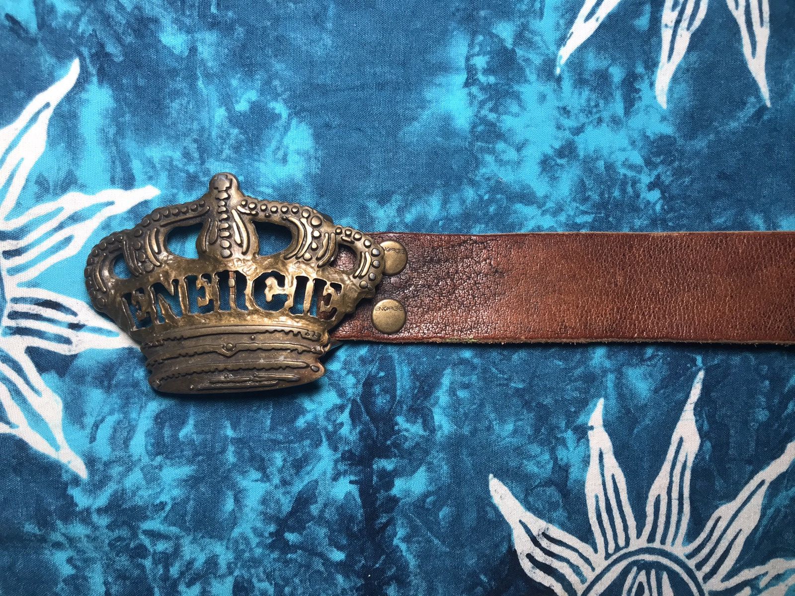 Energie Vintage Leather Belt ENERGIE Y2K Size 34 - 3 Thumbnail