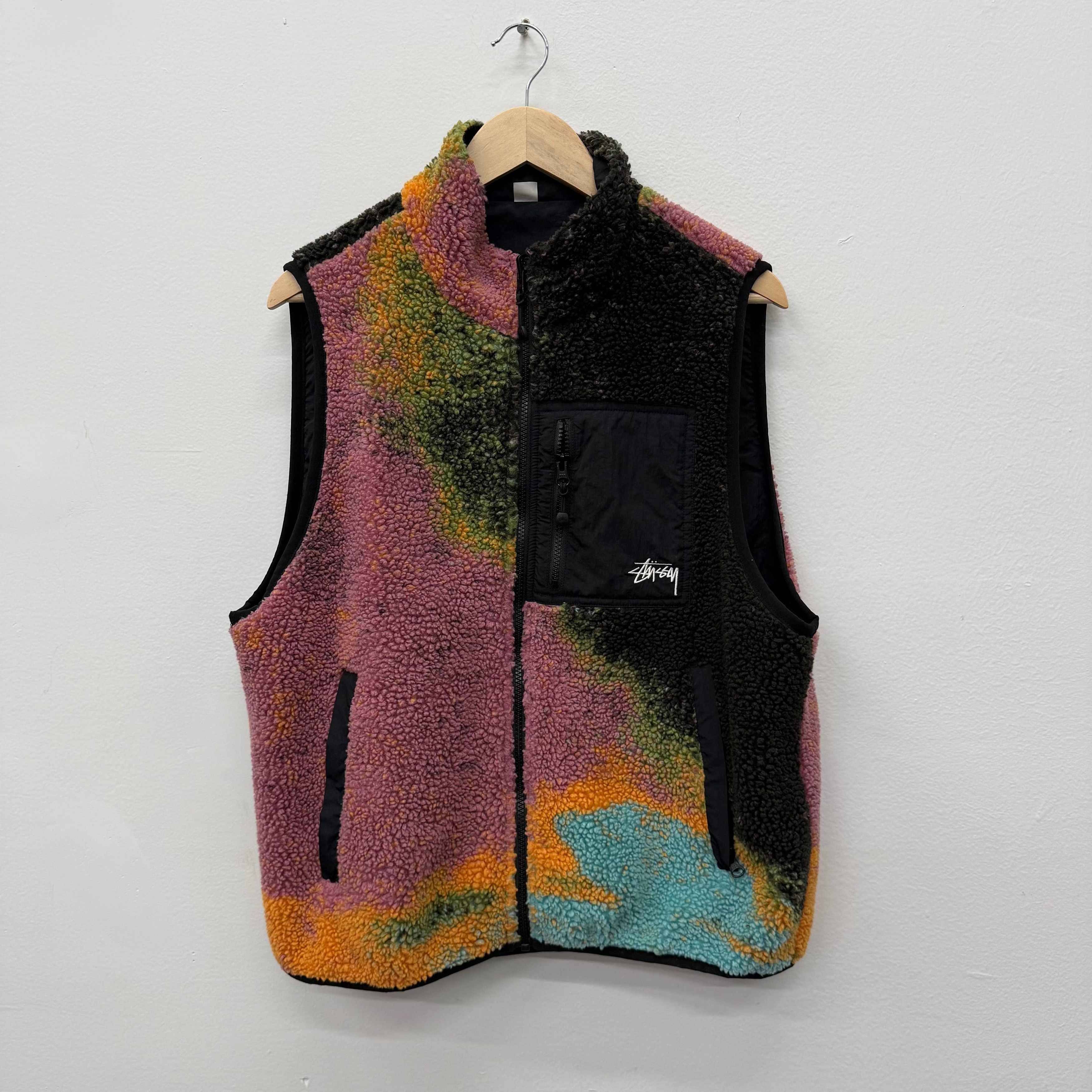 STÜSSY Python reversible down vest Stussy Stüssy Python Reversible Down Vest Navy Quilted Size Medium