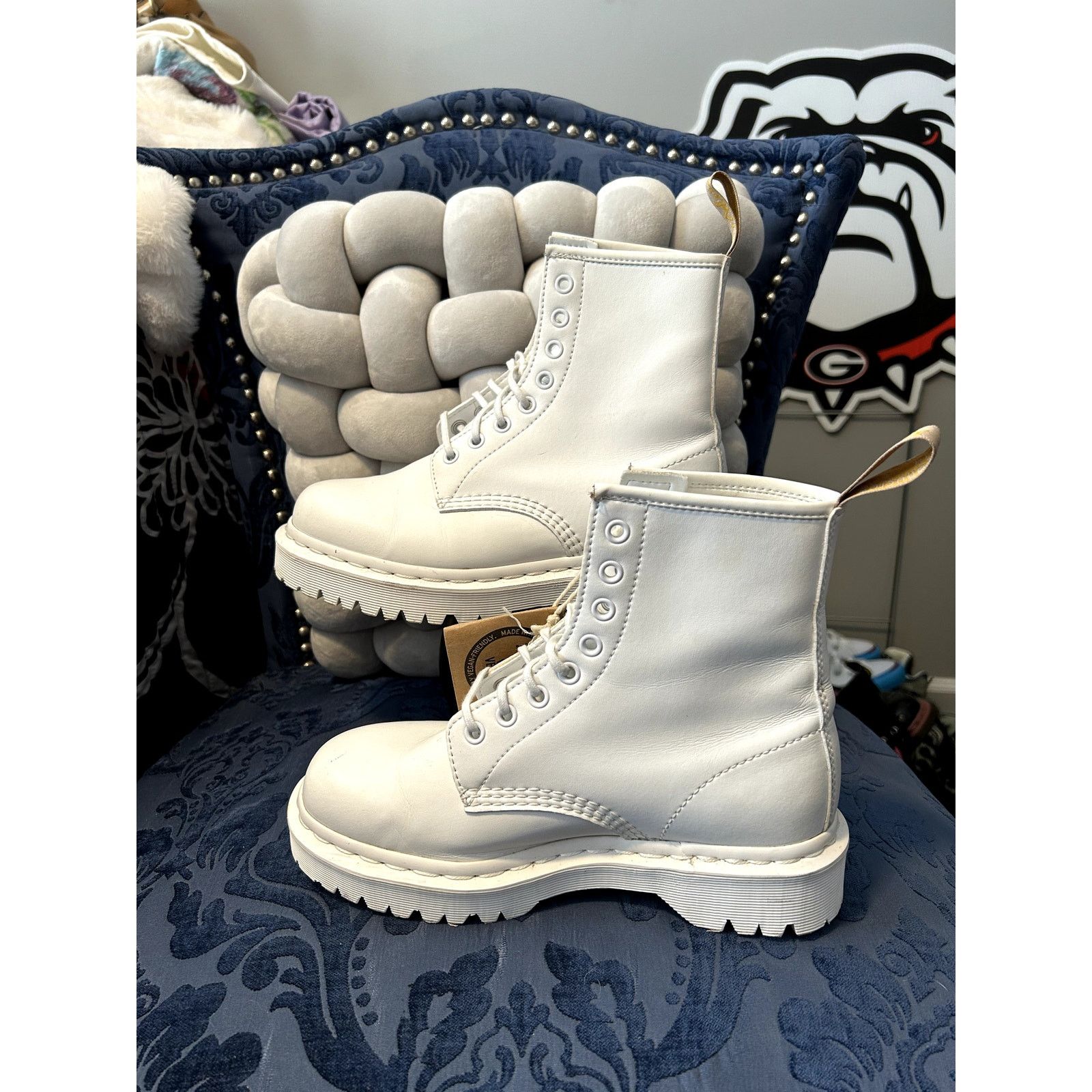 Dr. Martens Dr Martens White Pascal Boots with White Soles Size 7/EU 38 Size US 7 / IT 37 - 3 Thumbnail