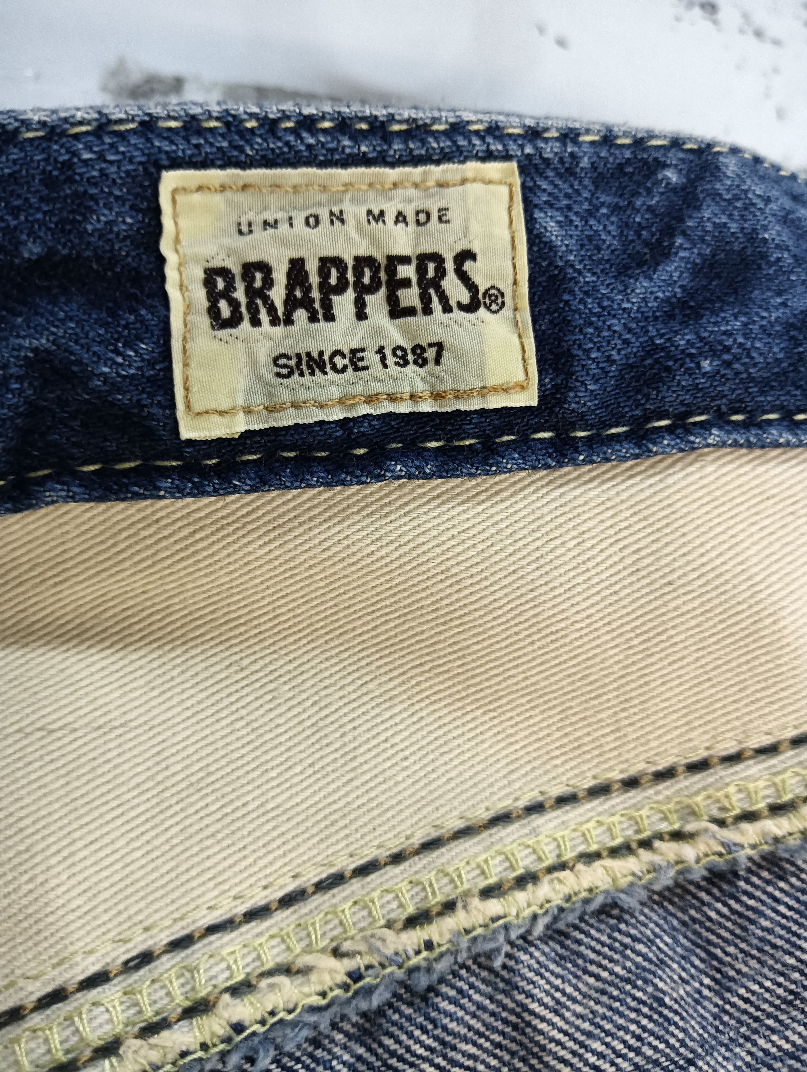 Japanese Brand Brappers Distress Denim Size US 28 / EU 44 - 5 Thumbnail
