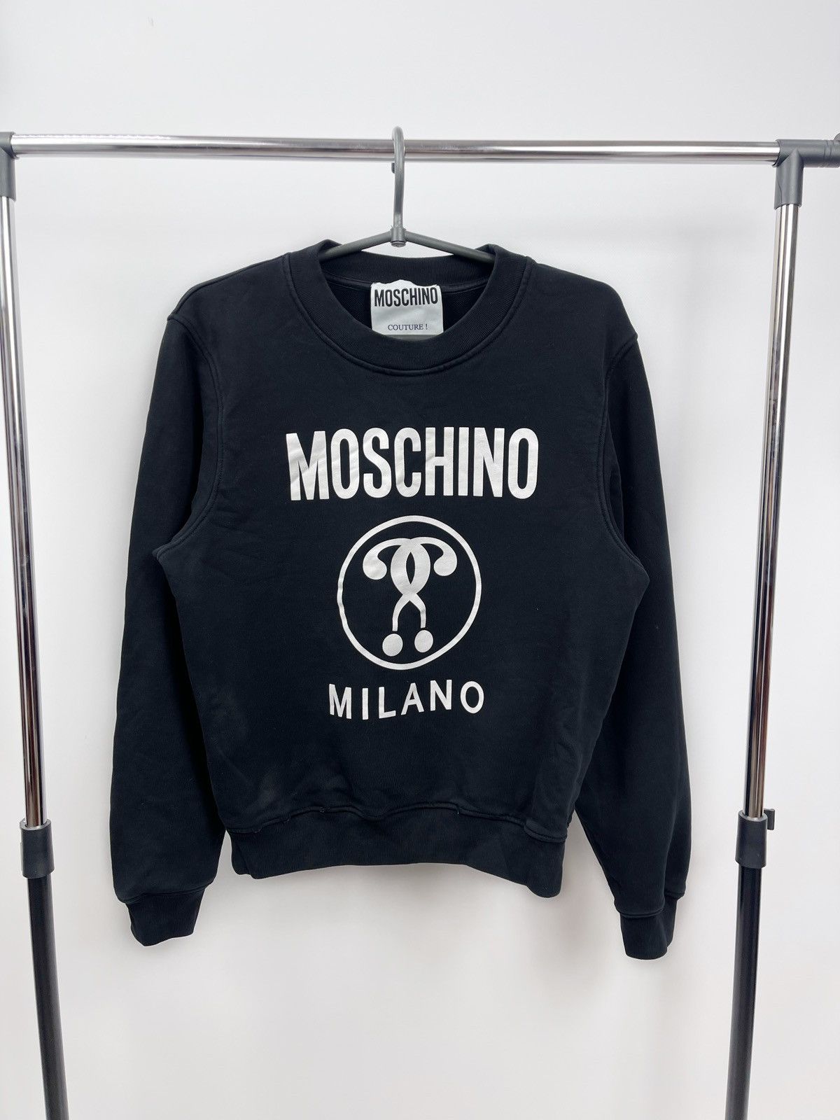 Moschino Moschino Milano Sweatshirt Size 8 (USA) Black Big Logo Size M / US 6-8 / IT 42-44 - 1 Thumbnail