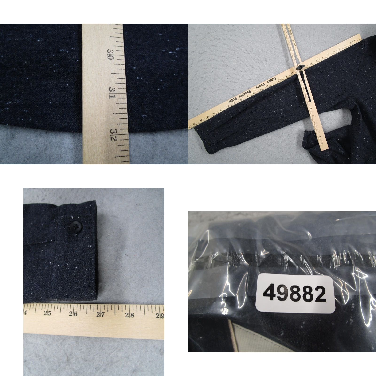 Vintage Hoxton Shirt Company Shirt Mens Large Navy Wool Blend Speckled Button Front Size US L / EU 52-54 / 3 - 8 Thumbnail