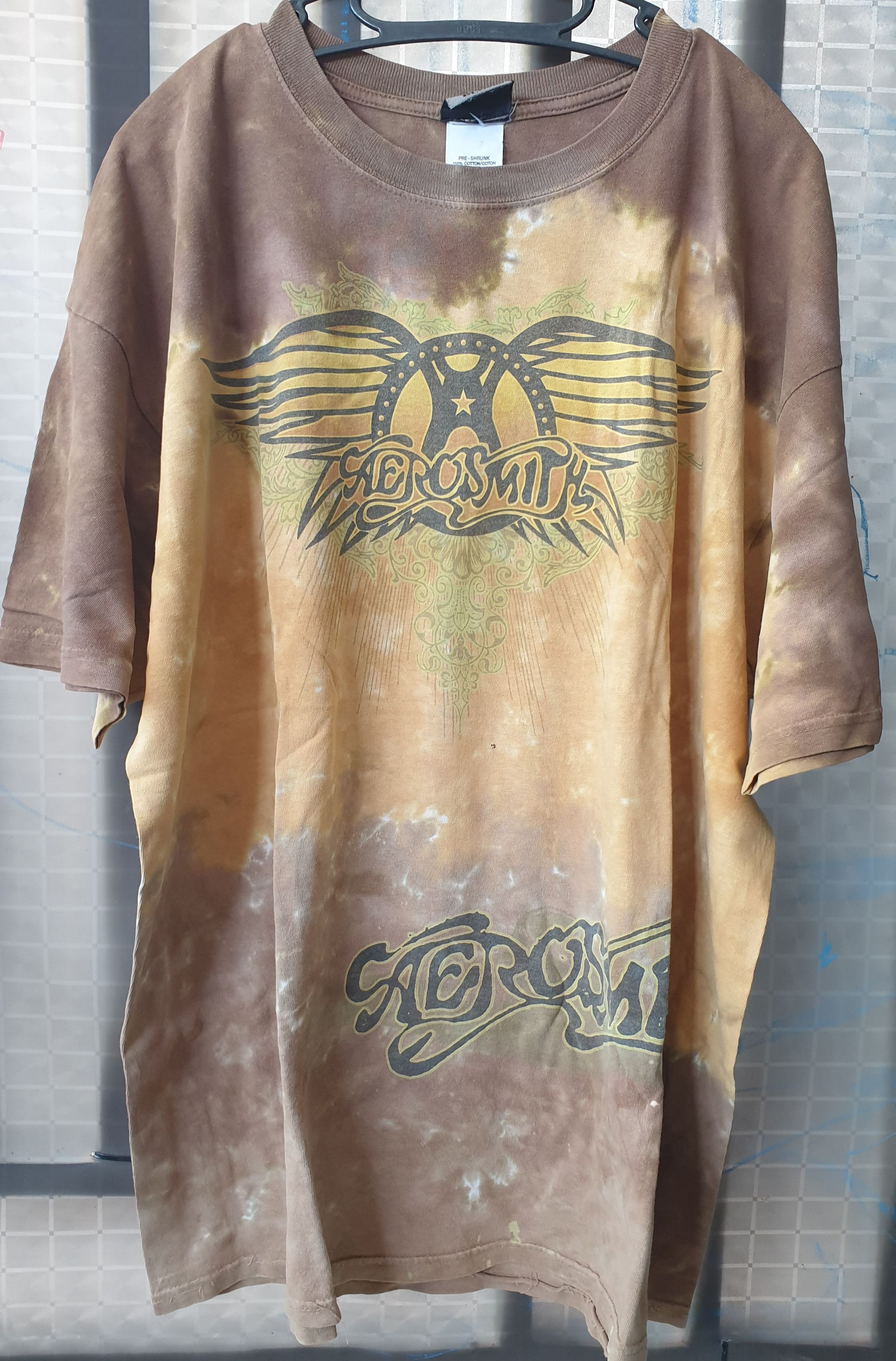 Aerosmith × Liquid Blue Aerosmith 90's - Brown Tie Dye T-Shirt Size US XXL / EU 58 / 5 - 1 Thumbnail