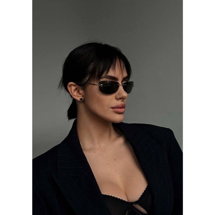 Versace Versace VE2279 100087 Rectangle Sunglasses - Silver Frame Size ONE SIZE - 3 Thumbnail