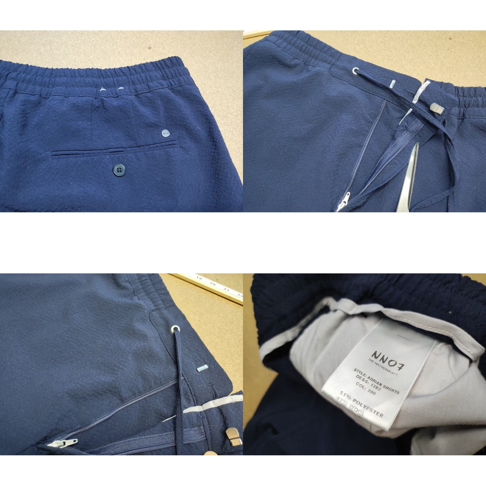 NN07 NN07 NO NATIONALITY Men Navy Blue Shorts Size 33 Wool Adrian Chino Size US 33 - 8 Thumbnail