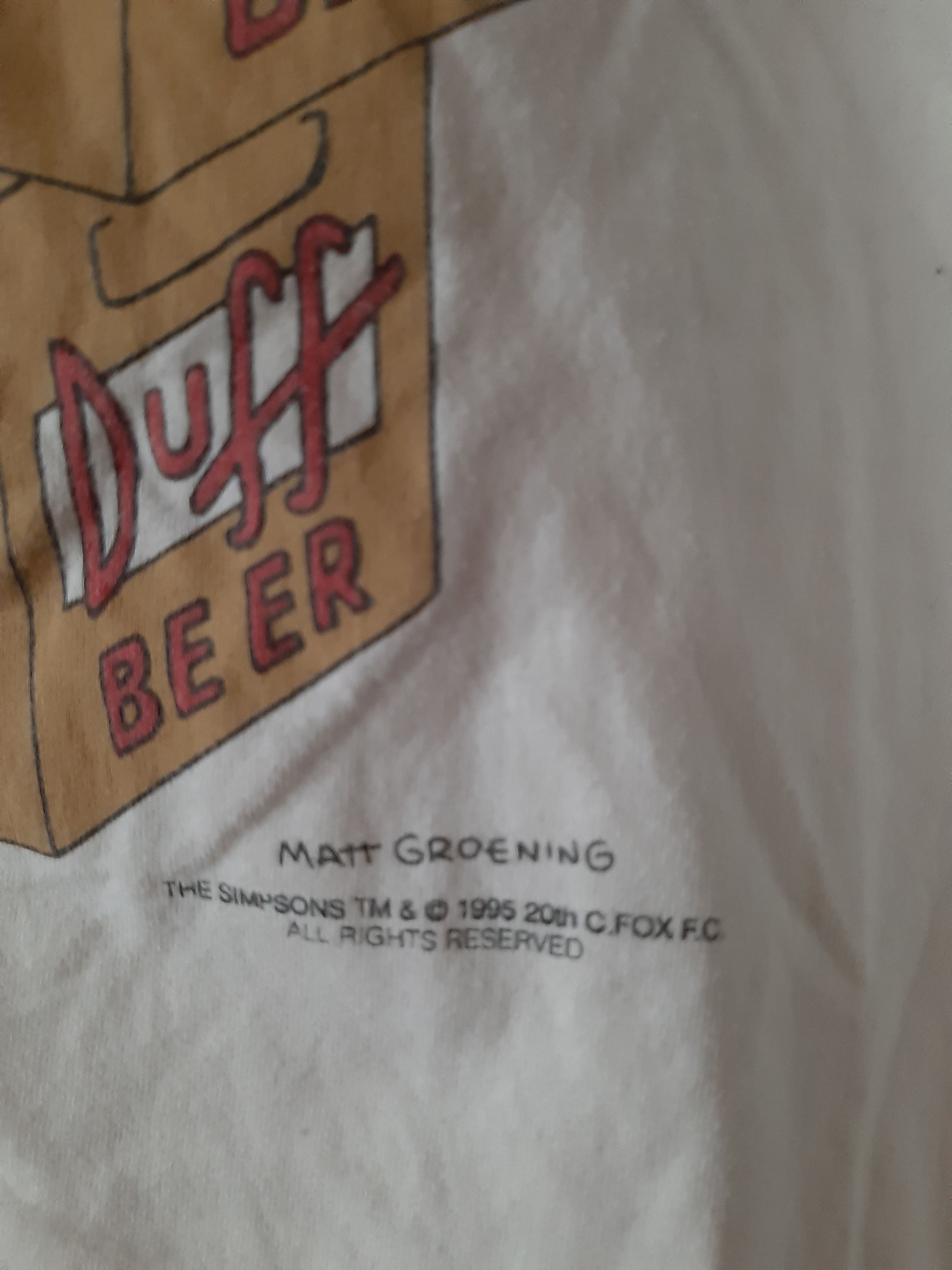 The Simpsons × Tultex × Vintage HOMER SIMPSON "THE DRINKER " DUFFY T SHIRT 1995 Size US XL / EU 56 / 4 - 3 Thumbnail