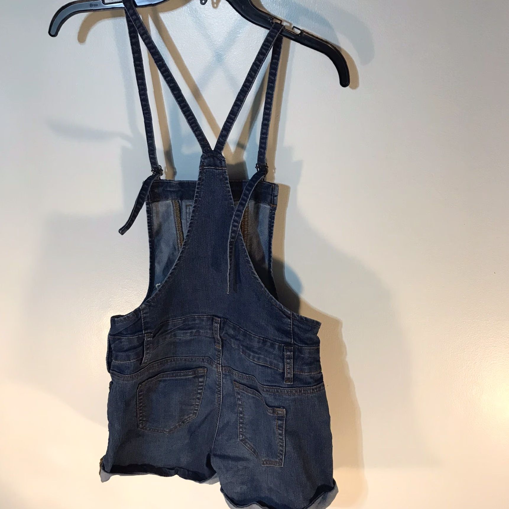 Vintage VINTAGE Papaya Women's Denim Shortalls Size S Dark Wash Casual Summer Spring Stretch Pockets Size 28" / US 6 / IT 42 - 2 Thumbnail