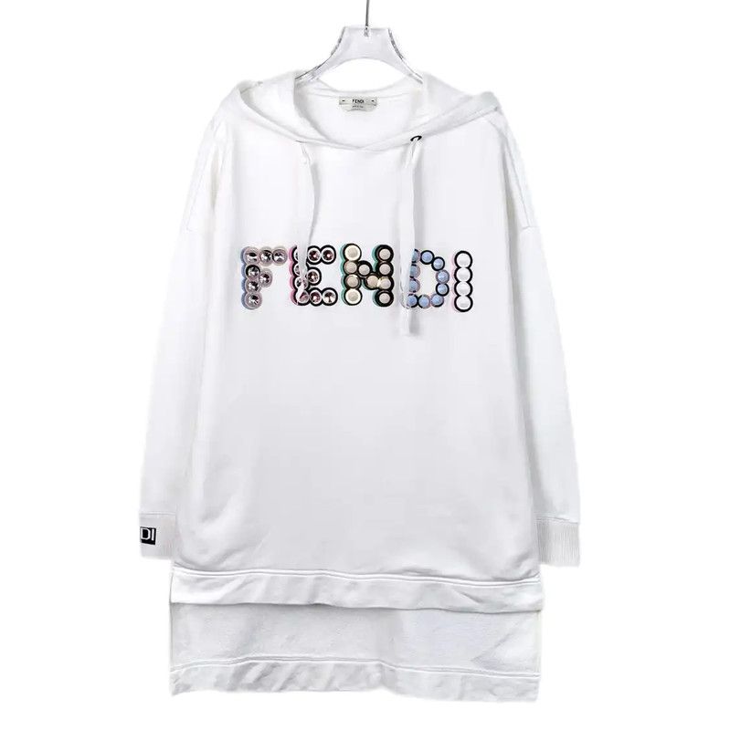 Fendi Fendi White Women's Hoodie with Logo 0089 Size M / US 6-8 / IT 42-44 - 1 Thumbnail