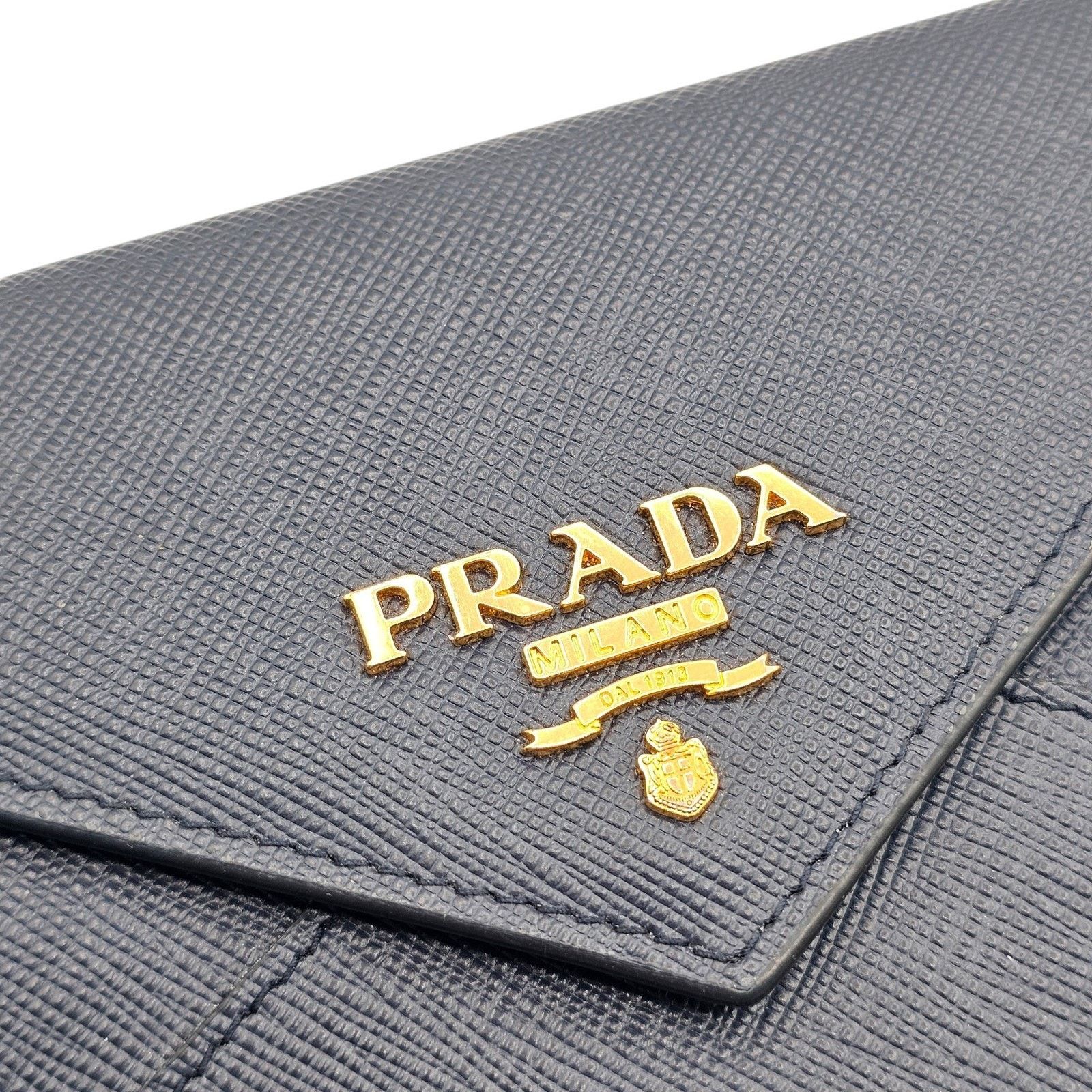 Prada Saffiano Wallet Envelope Blue with Gold Hardware Size ONE SIZE - 3 Thumbnail