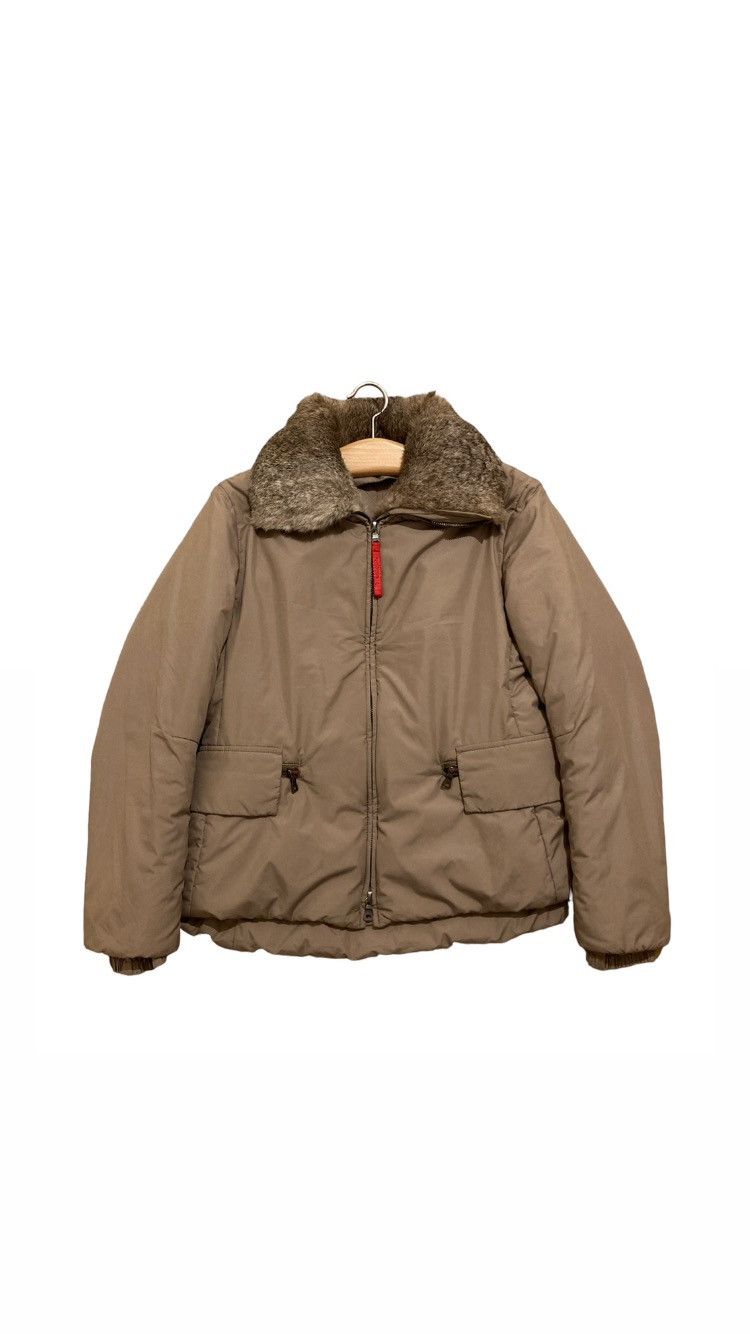 image of Prada Fur Jacket in Beige, Women's (Size Medium)