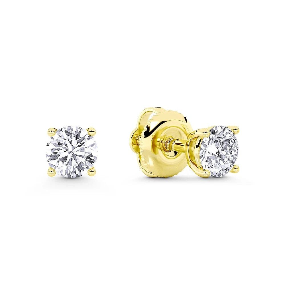 Other 0.25ct Lab Grown Diamond Round Earrings in 14k Yellow Gold Size ONE SIZE - 1 Thumbnail