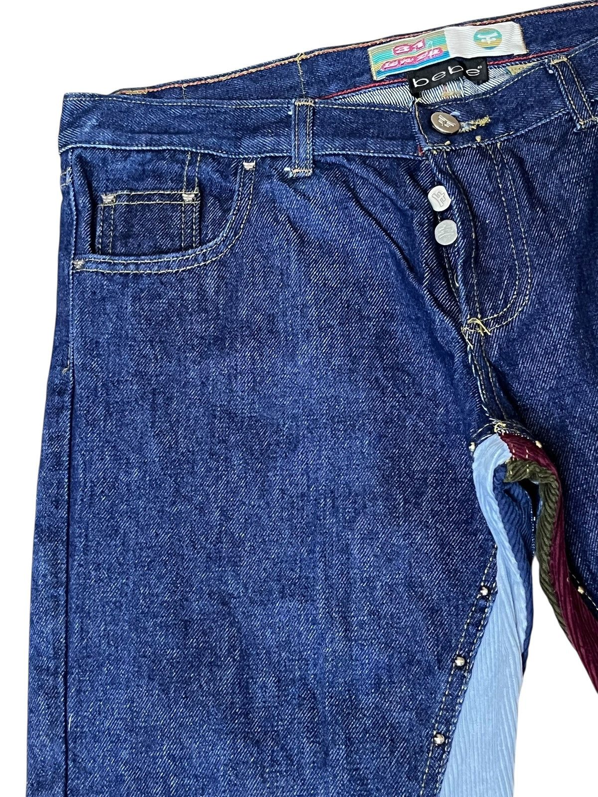Japanese Brand sick🔥BEBE x KOSIUKO corduroy patchwork & bead flared jeans Size US 34 / EU 50 - 7 Thumbnail