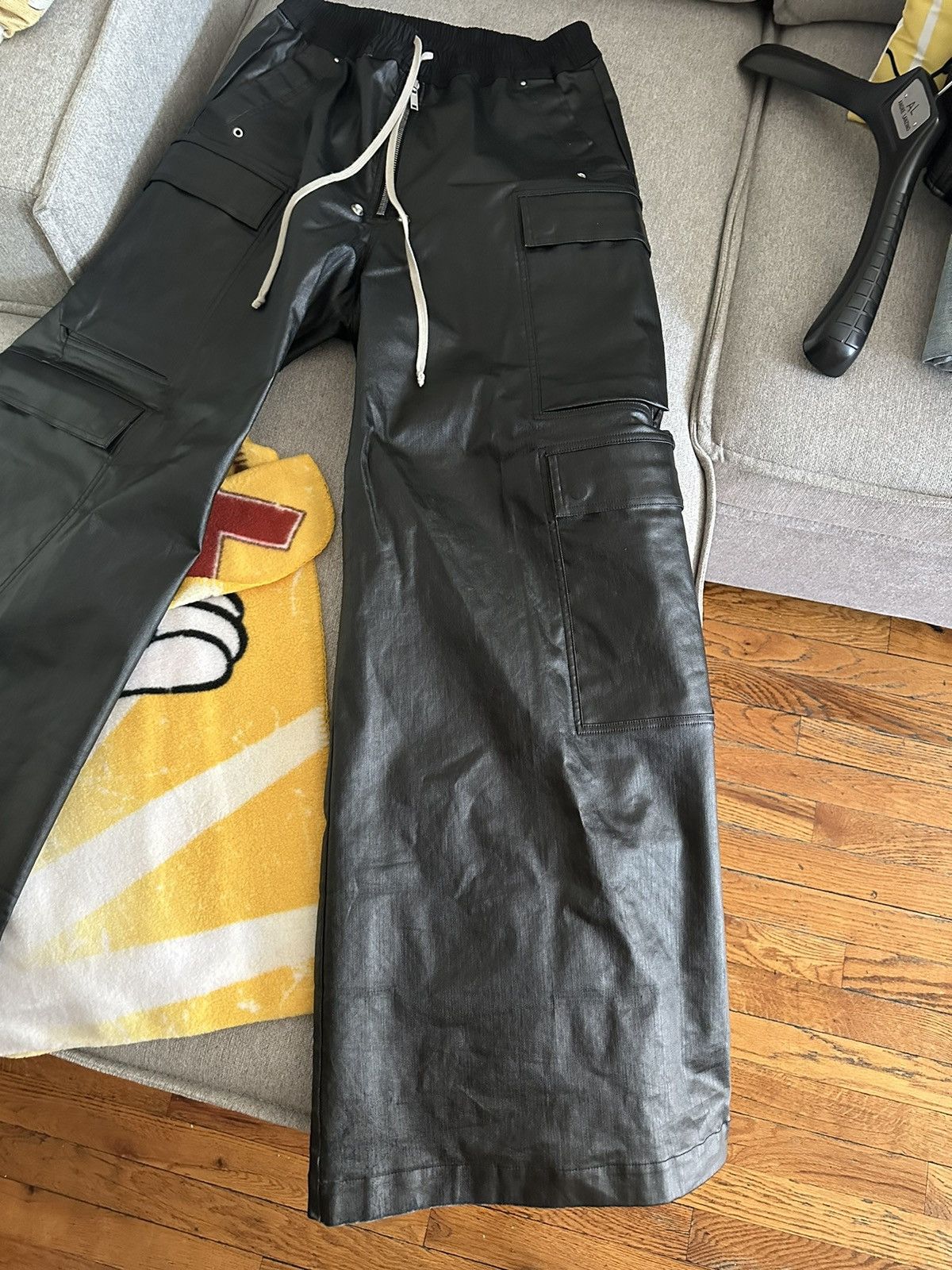 Rick Owens × Rick Owens Drkshdw Rick owens porterville cargobelas waxed denim pants Size US 32 / EU 48 - 2 Thumbnail