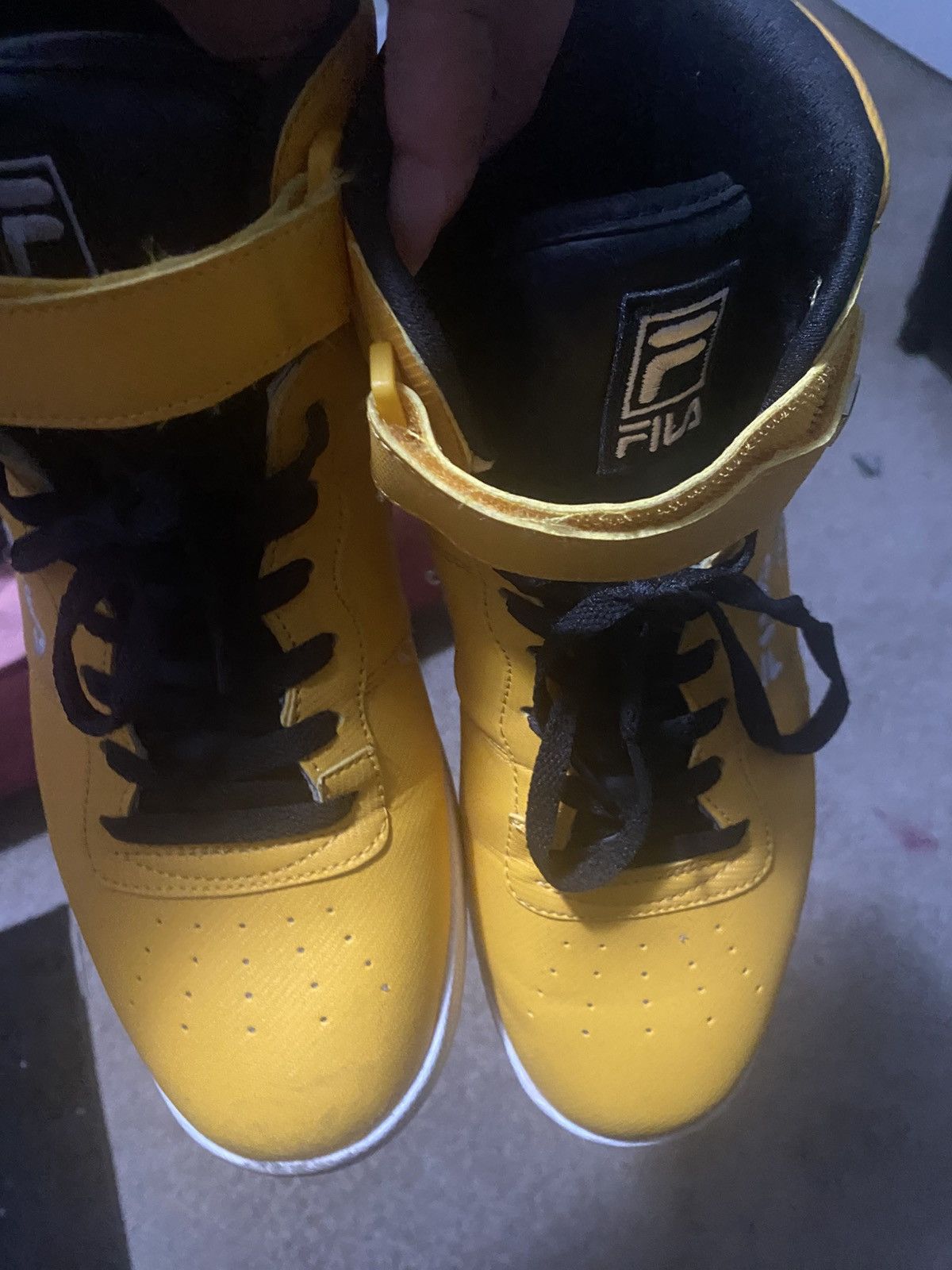 Fila Bright Yellow Fila High-Top Sneakers Size US 12 / EU 45 - 5 Thumbnail