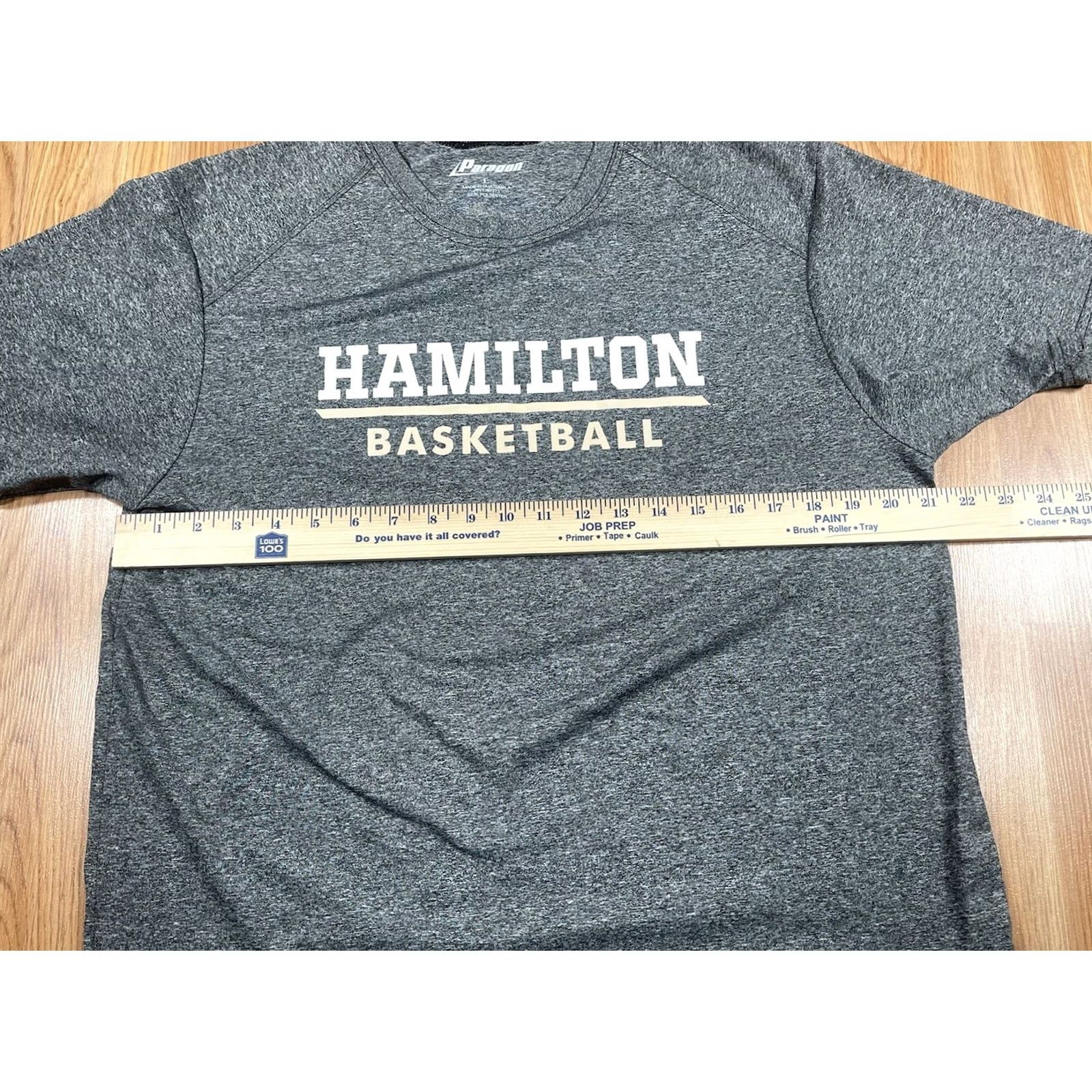 Vintage Paragon Hamilton Basketball Crew Neck T-shirt Mens Size L 100% Polyester Gray Size US L / EU 52-54 / 3 - 5 Thumbnail