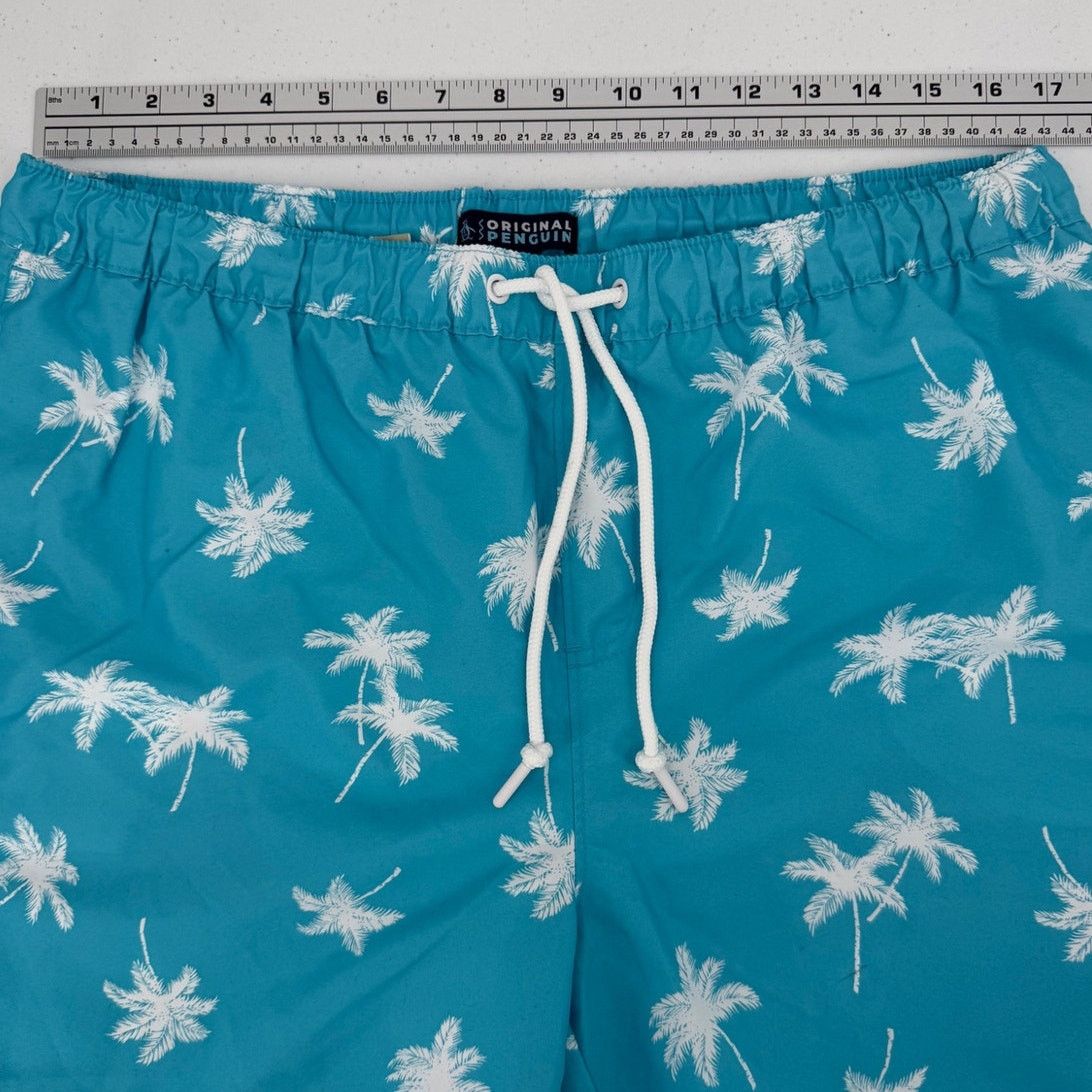 Original Penguin NWT Original Penguin Lined Swim Trunk Short Blue Atoll Palm Size US 34 / EU 50 - 3 Thumbnail
