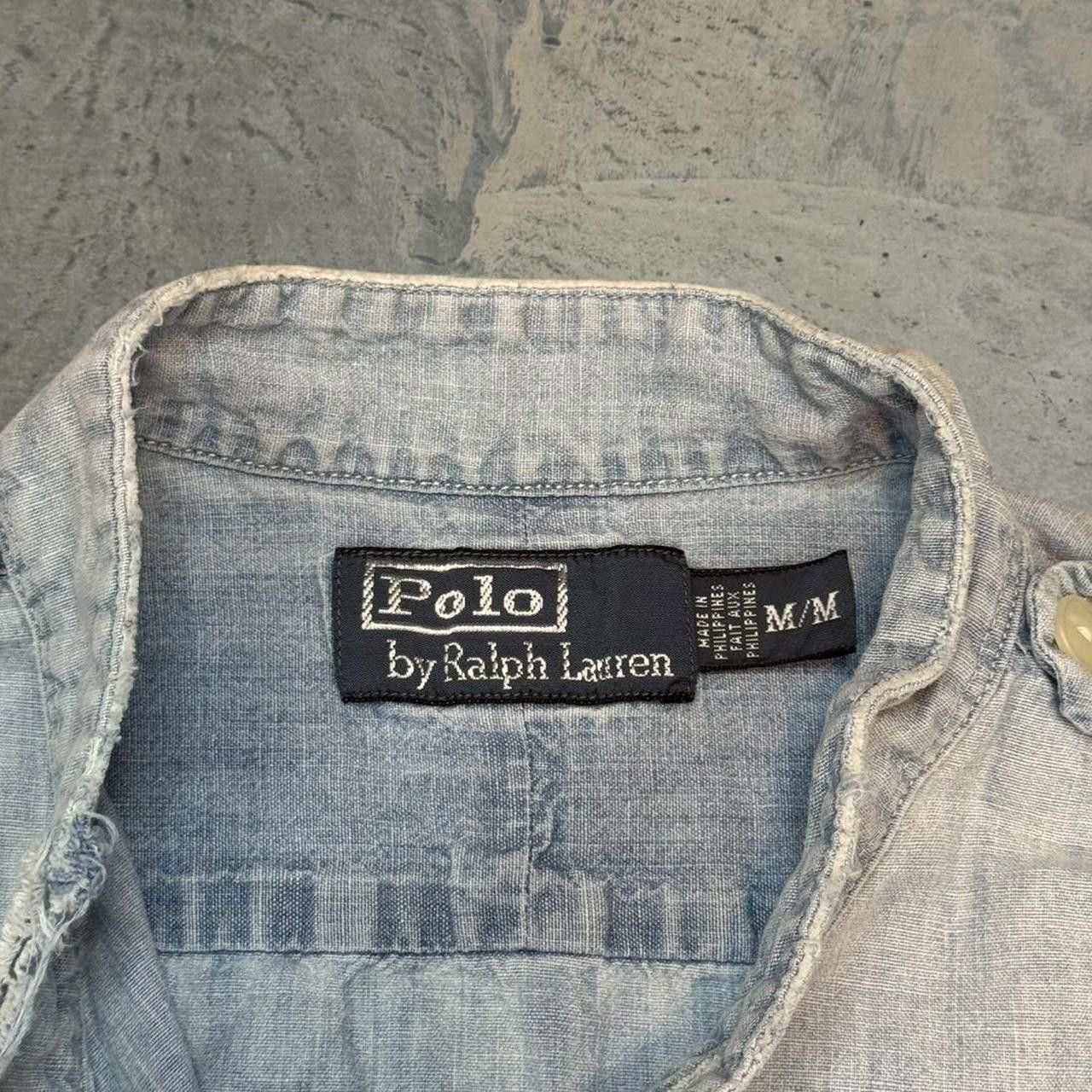 Polo Ralph Lauren × Vintage Vintage 90s Polo by Ralph Lauren Denim Button Up Shirt Size US M / EU 48-50 / 2 - 5 Thumbnail