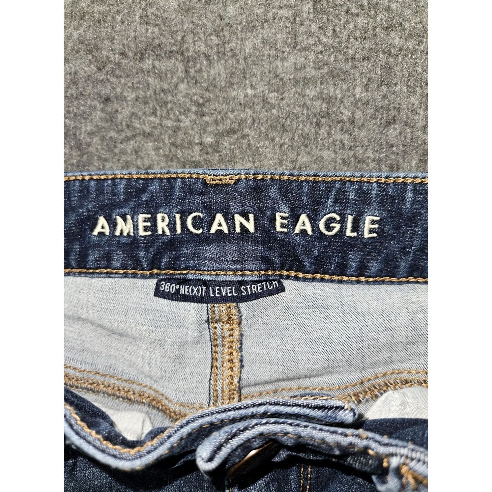 Vintage American Eagle Women Jeans 6 Distressed Hi-Rise Jegging Stretch Denim Pants Size 28" / US 6 / IT 42 - 2 Thumbnail
