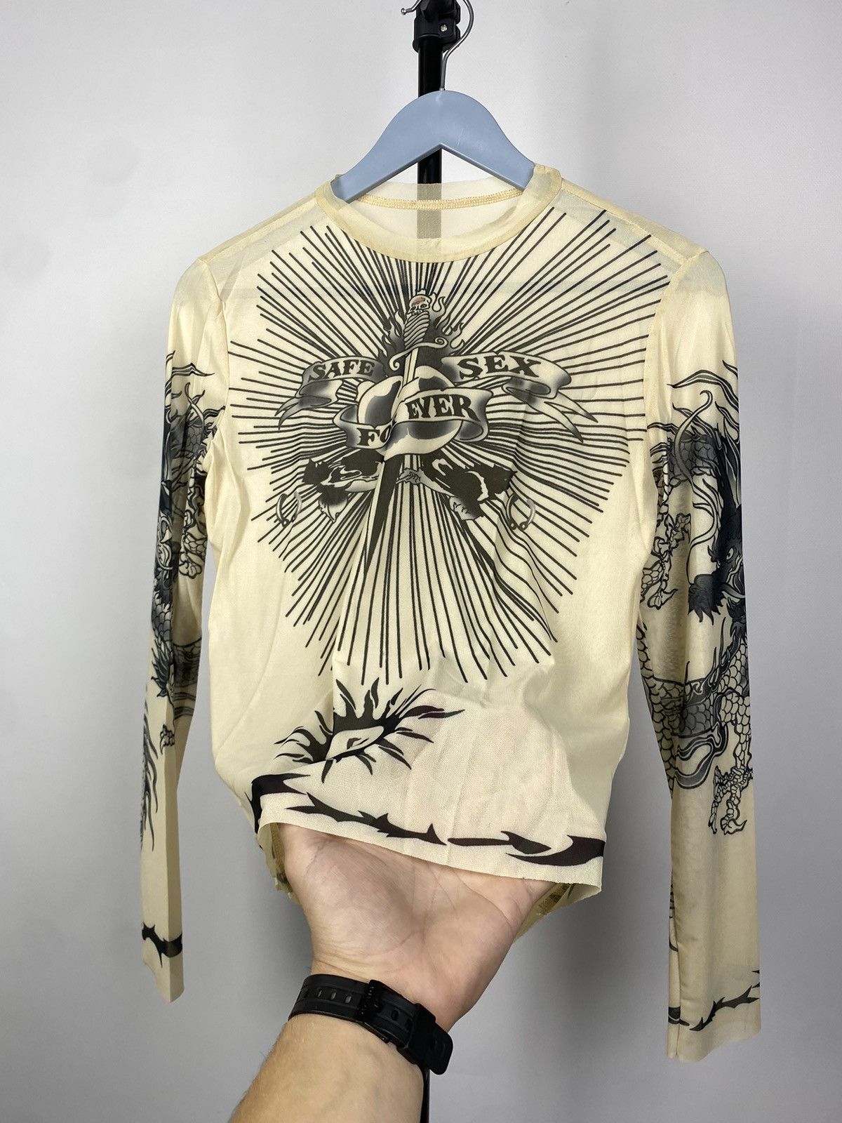 Designer × Japanese Brand Save The Queen Jean Paul Gaultier Style Mesh Top Blouses Size M / US 6-8 / IT 42-44 - 4 Thumbnail