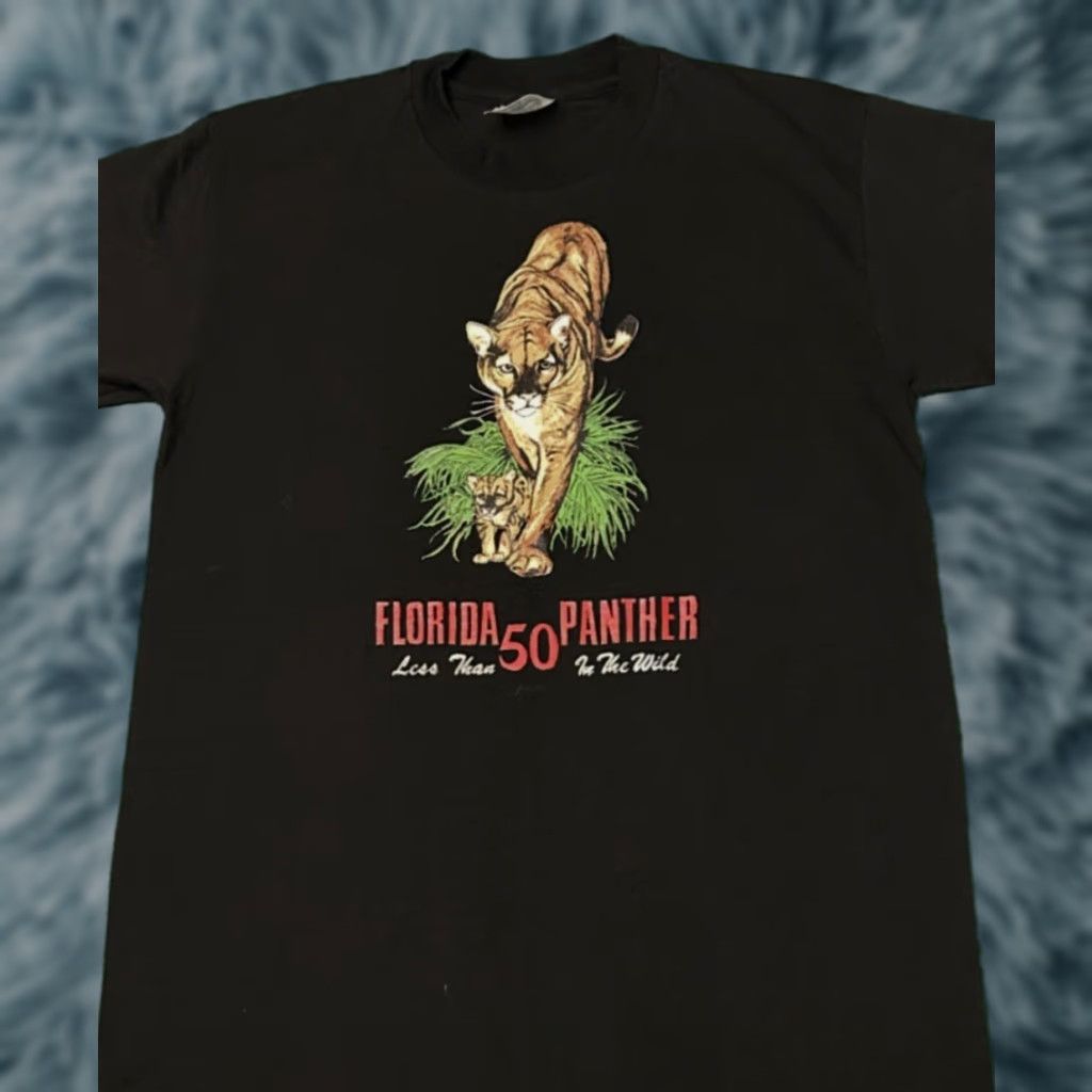 Vintage VINTAGE Florida Panther Nature Wildlife Preservation VTG Shirt Mens M Black 90s 80s 1990s Animals Nature Vintage Shirt Mens M Size US M / EU 48-50 / 2 - 1 Thumbnail