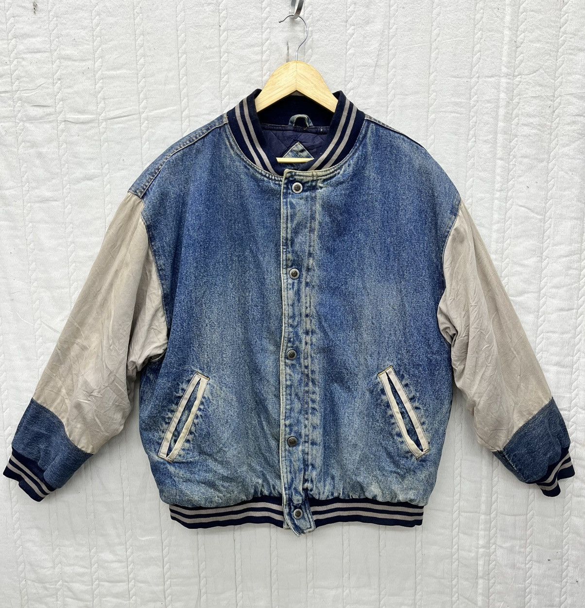 Route 66 × Vintage STEALS🔥VTG 90s ROUTE 66 QUILTED LINE DENIM BOMB JACKET Size US M / EU 48-50 / 2 - 1 Thumbnail