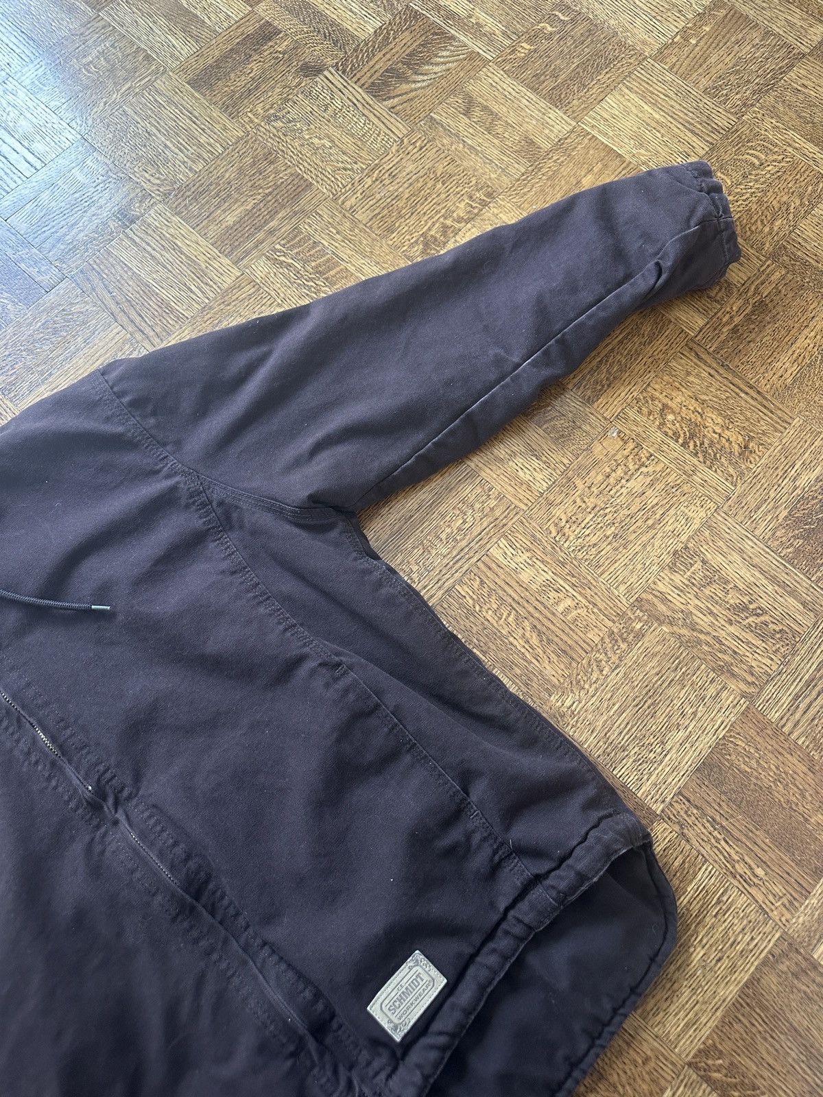 Japanese Brand Vintage Schmidt Workwear Sherpa Lined Hooded Canvas Jacket Size L / US 10 / IT 46 - 4 Thumbnail