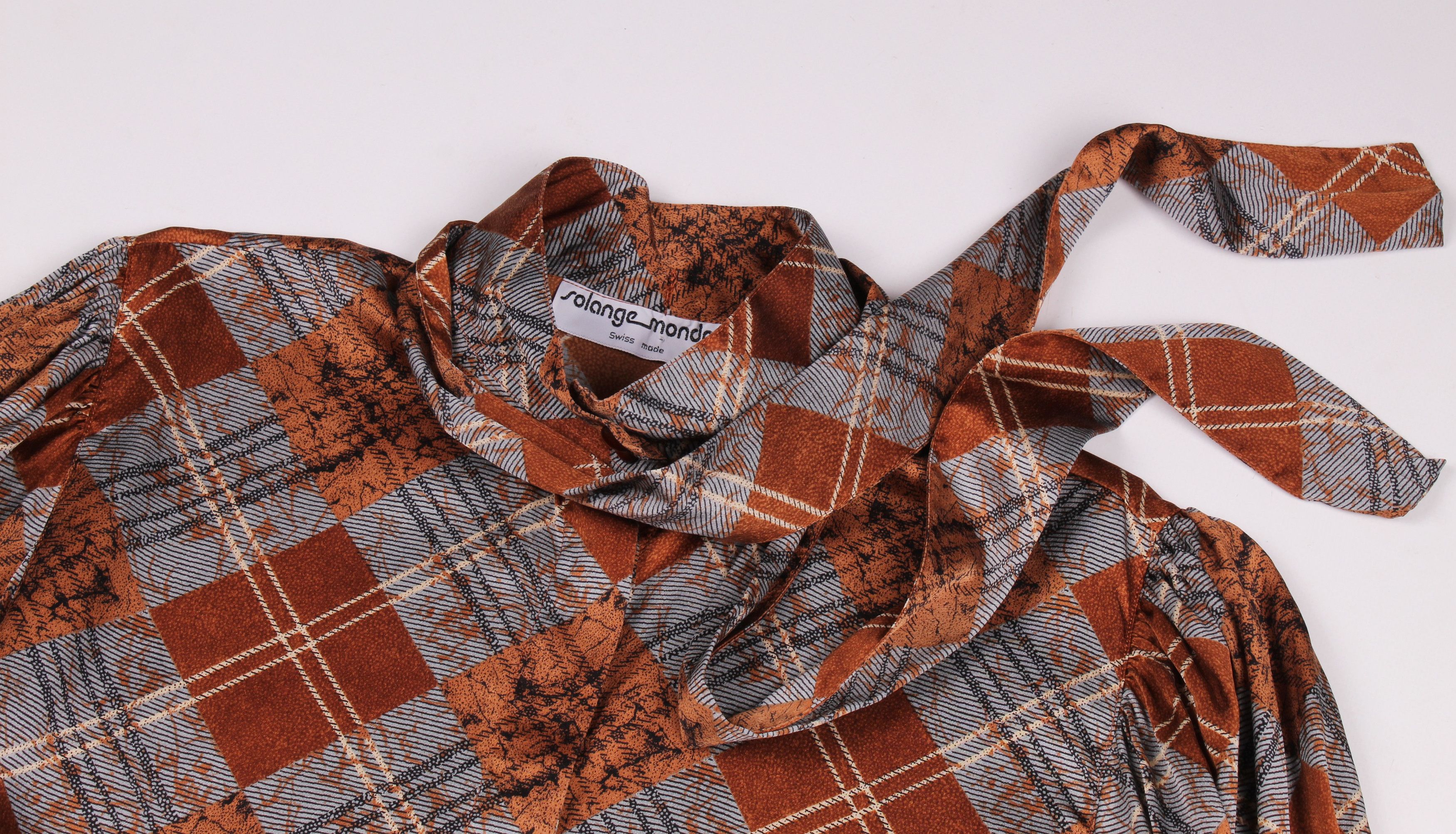 Other Vintage Solange Mondor Swiss Silk 80's Checkered Blouse Size M / US 6-8 / IT 42-44 - 5 Thumbnail