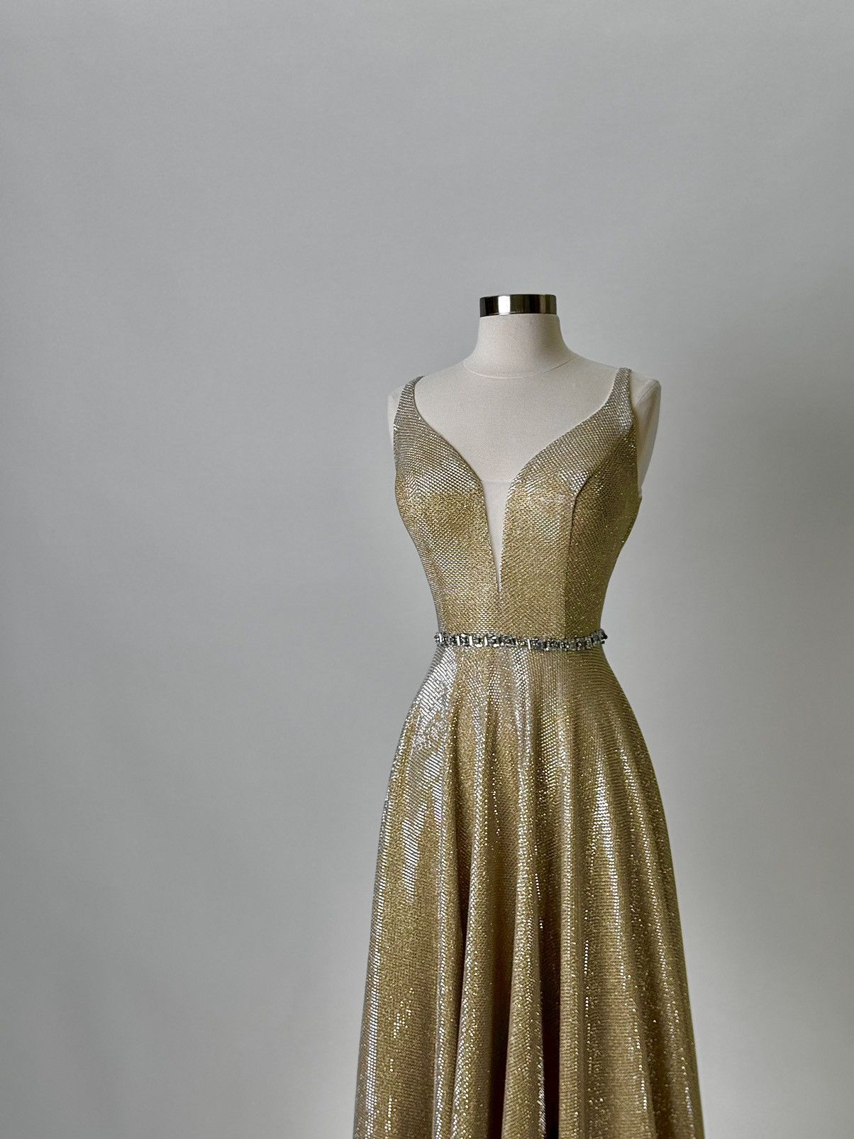 Other Brand New US 10 Jovani Gold Maxi Evening Dress Size L / US 10 / IT 46 - 4 Thumbnail