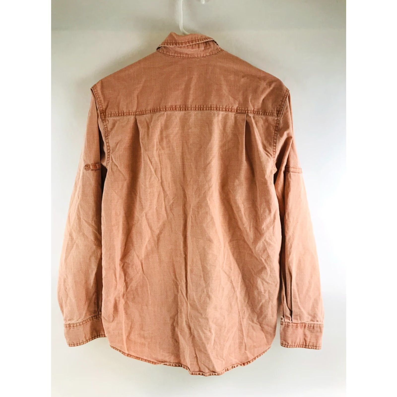 Faded Glory Faded Glory Shirt Mens Size S Peach Button-Up Long Sleeve Pockets Collared Spread Vintage: No Size US S / EU 44-46 / 1 - 2 Thumbnail