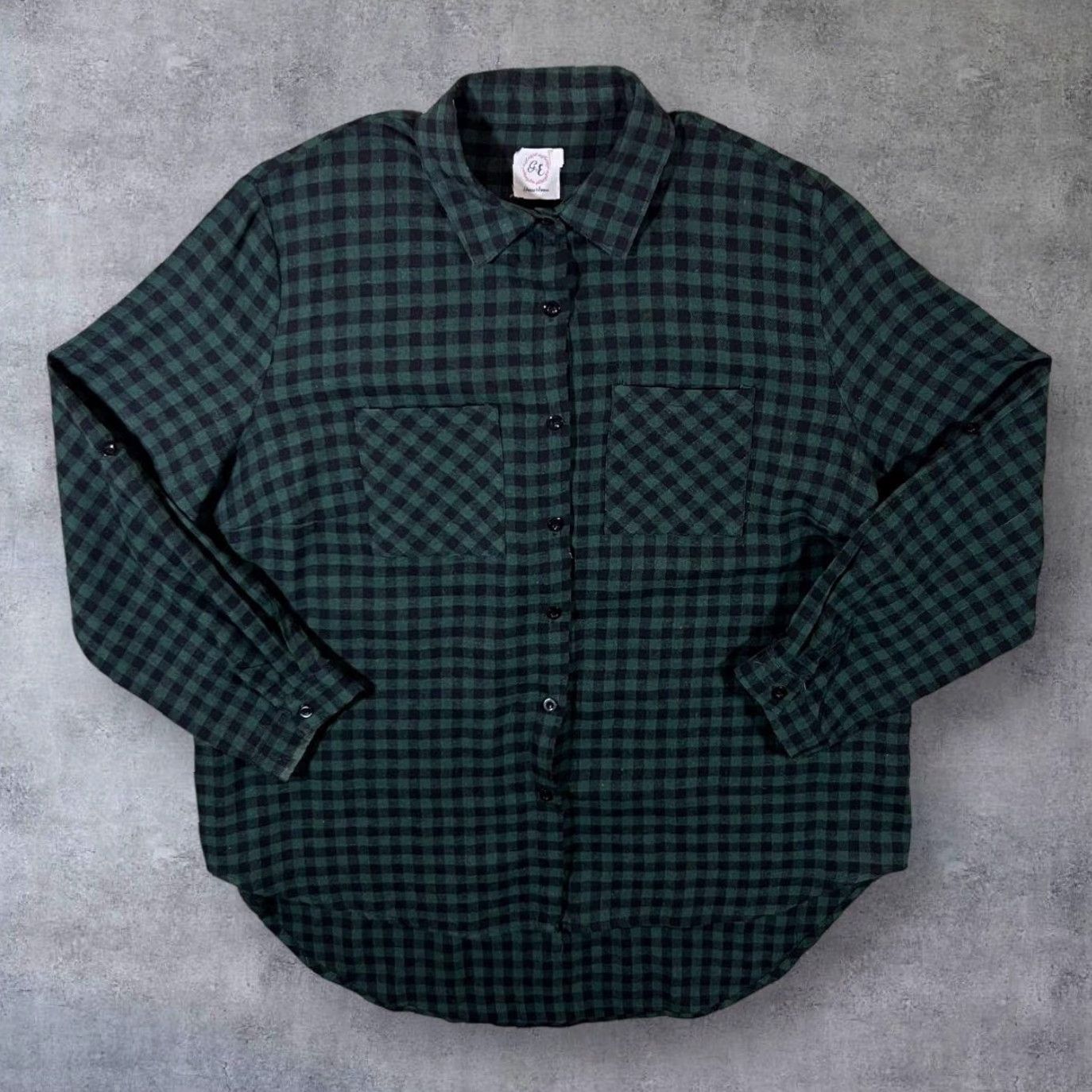 Vintage Grace & Emma Green Black Plaid Check Long Sleeve Flannel Shirt Women's XXL Size XXL / US 16-18 / IT 52-54 - 2 Thumbnail