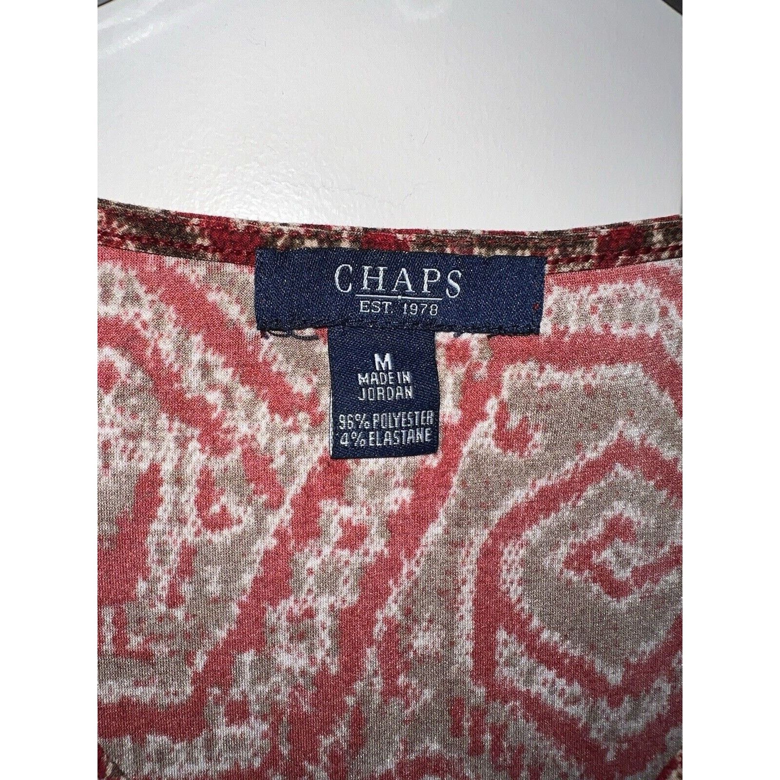 Chaps Chaps Sleeveless Blouse Red Brown Women’s Medium Tank Top Size M / US 6-8 / IT 42-44 - 2 Thumbnail