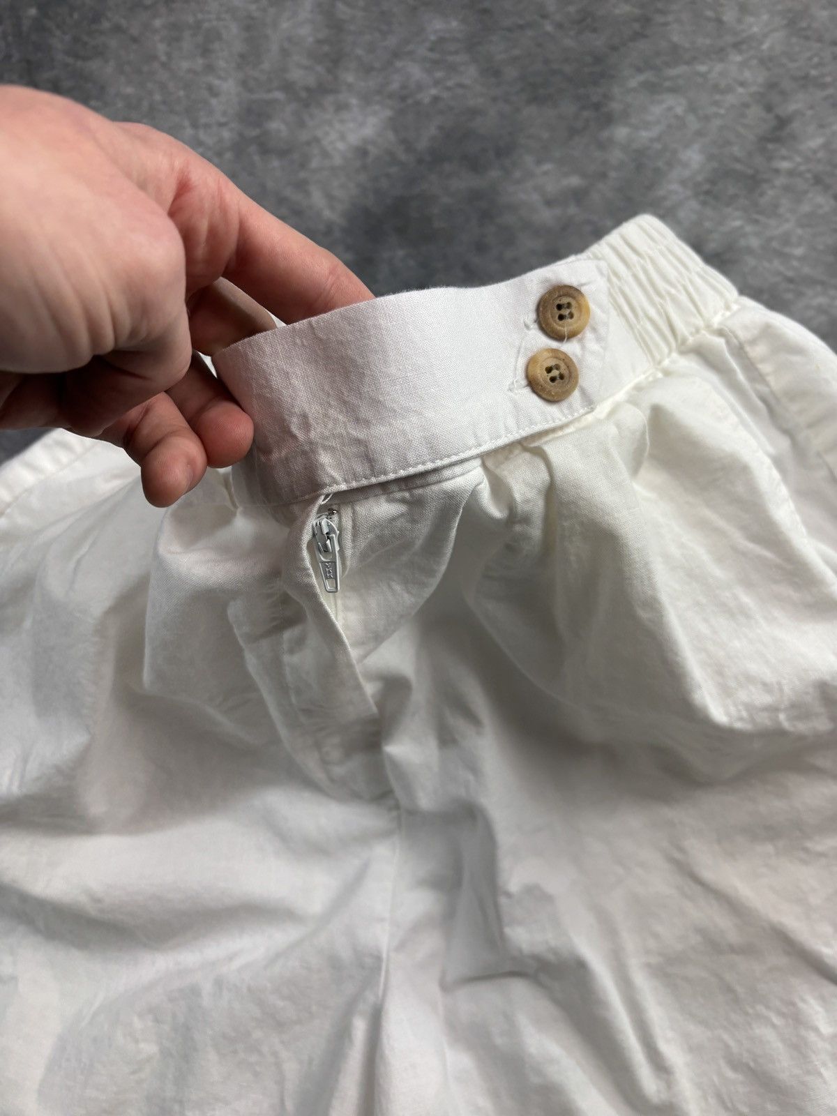 Vintage Vintage Pleated Shorts 80s 90s Cotton Loose Baggy White Stag Size US 28 / EU 44 - 7 Thumbnail