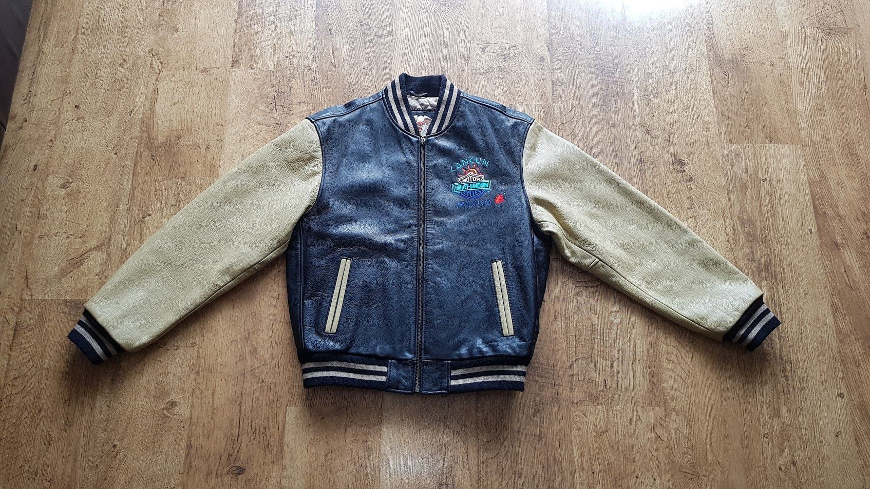 Harley Davidson × Vintage SICK Cancun Harley Davidson Embroidered Leather Jacket Size US M / EU 48-50 / 2 - 15 Thumbnail